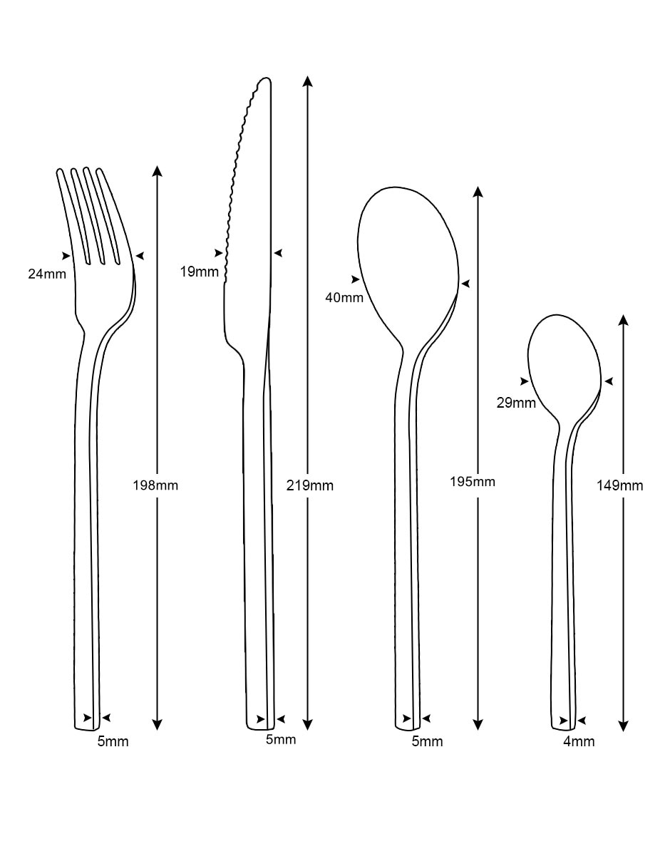 Set cubiertos Dazzel de acero inoxidable 16 piezas 9