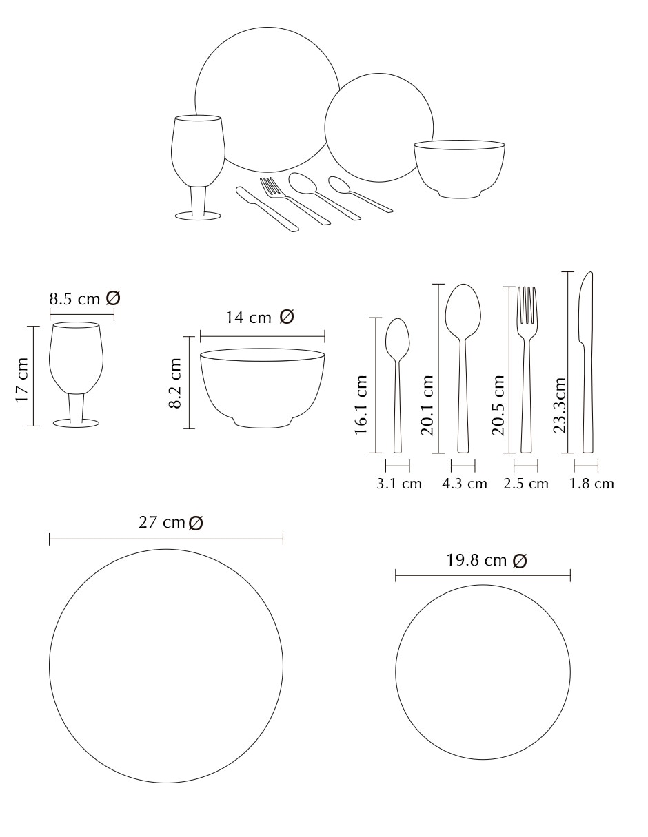 Vajilla cerrada castelar de porcelana para 4 personas 5