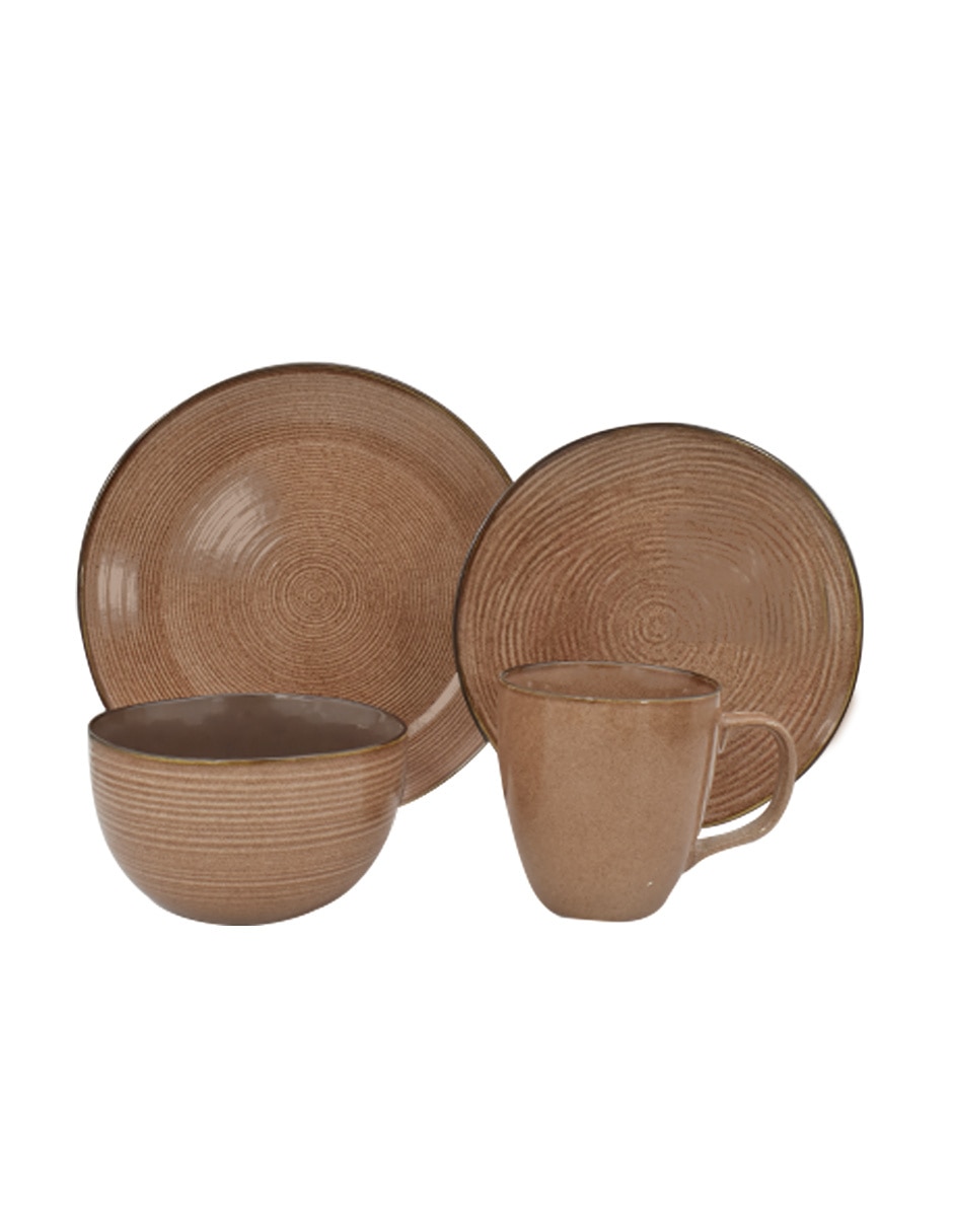 Vajilla cerrada de stoneware para 4 personas