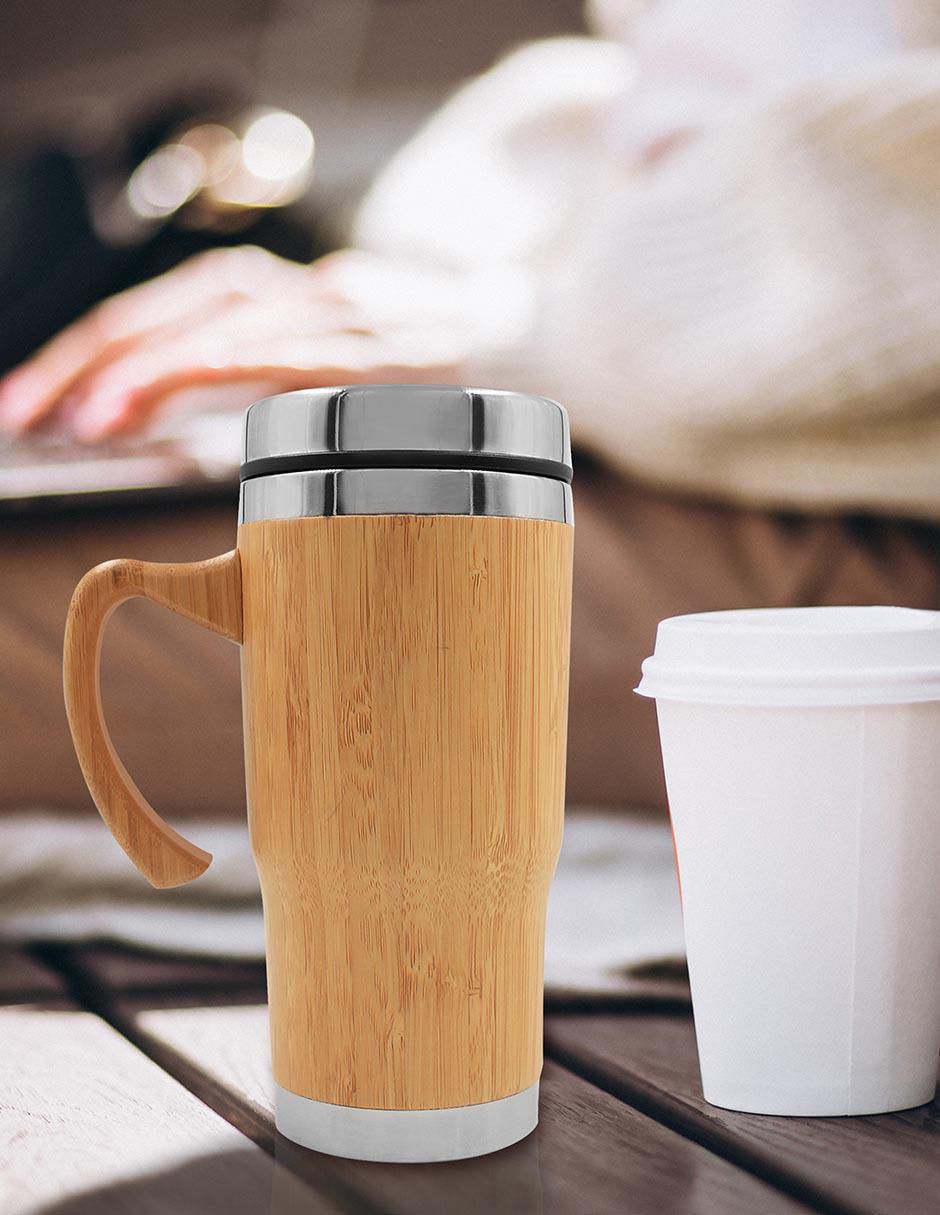 Termo de acero inoxidable con tapa a presión 450 ml 4