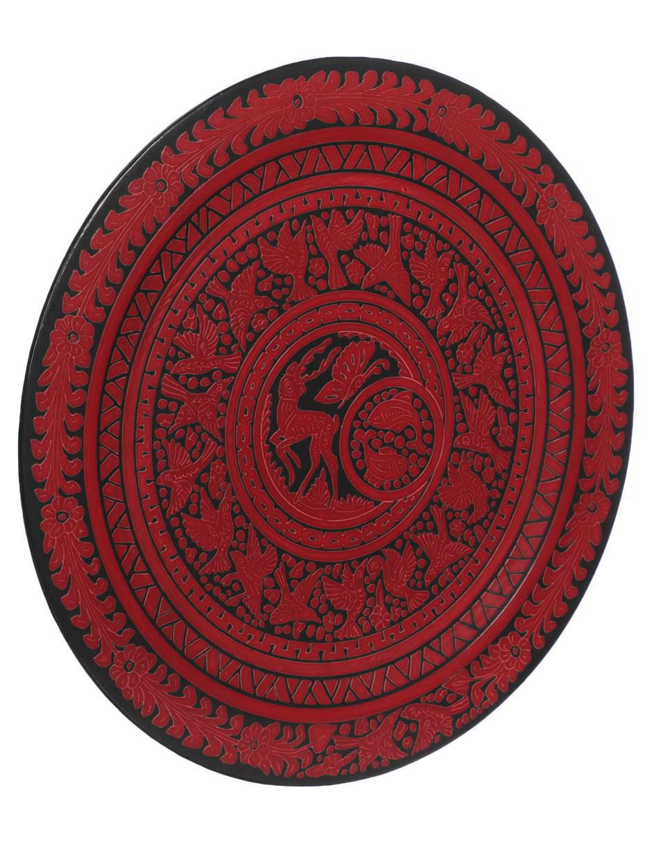 Figura decorativa circular de madera 3