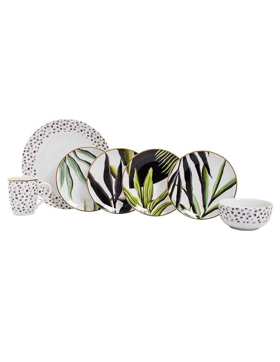 Vajilla cerrada lua de porcelana para 4 personas Vajilla cerrada lua de porcelana para 4 personas