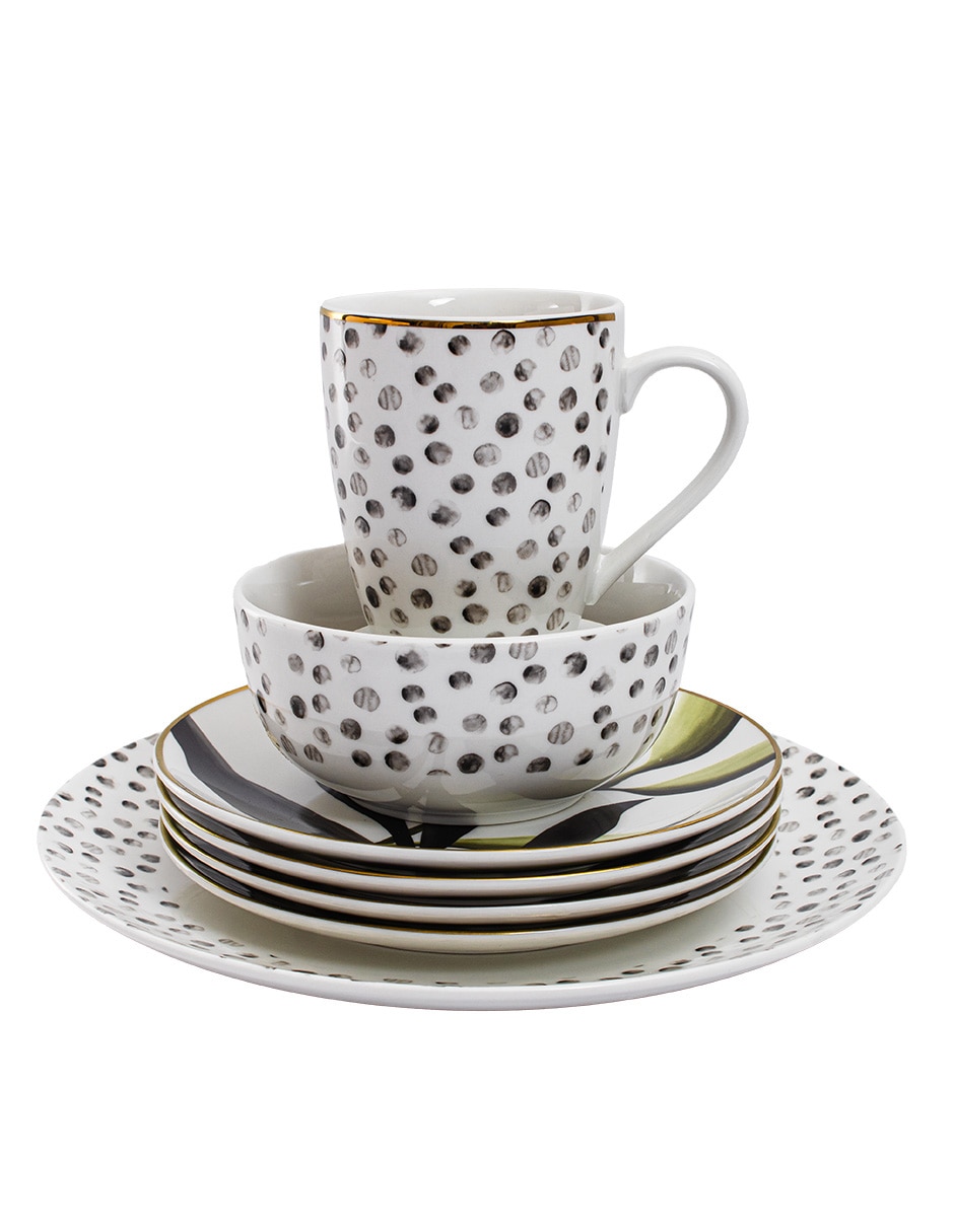 Vajilla cerrada lua de porcelana para 4 personas 2