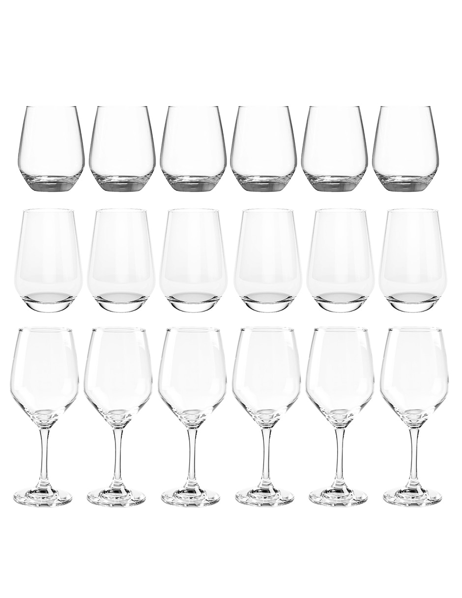 Set vaso Doble Pack Sicilia de vidrio con 18 piezas 1