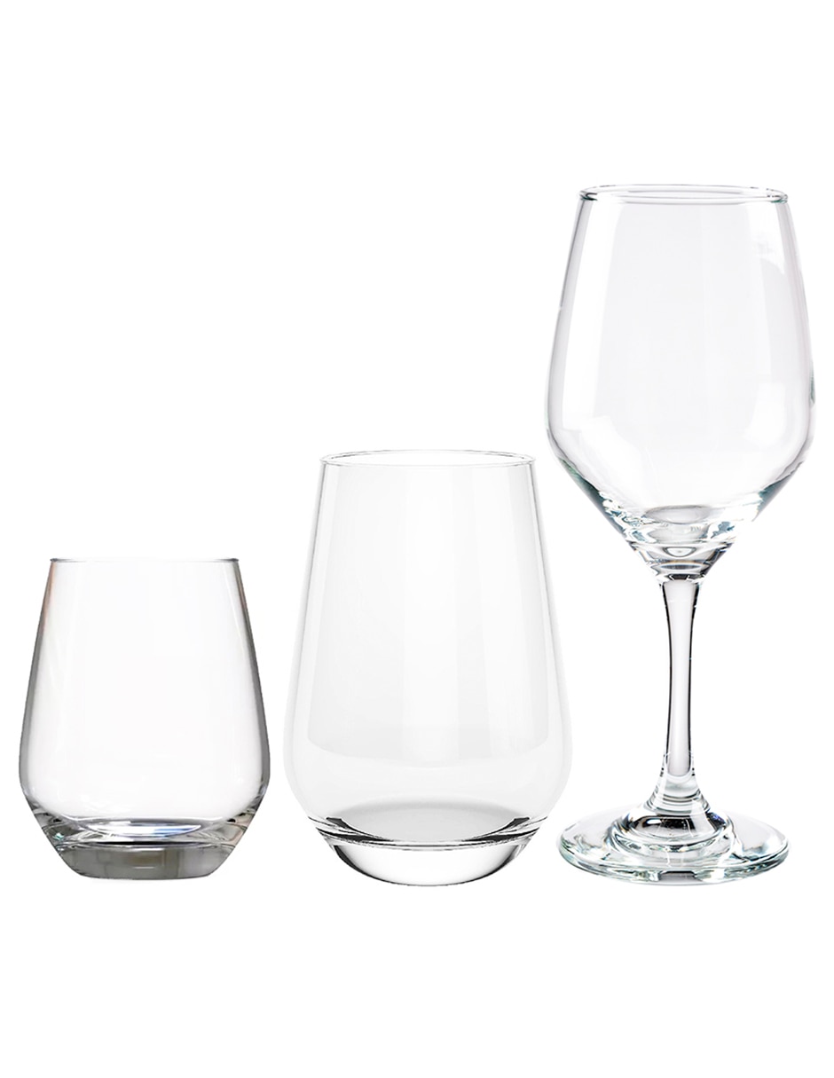 Set vaso Doble Pack Sicilia de vidrio con 18 piezas 2