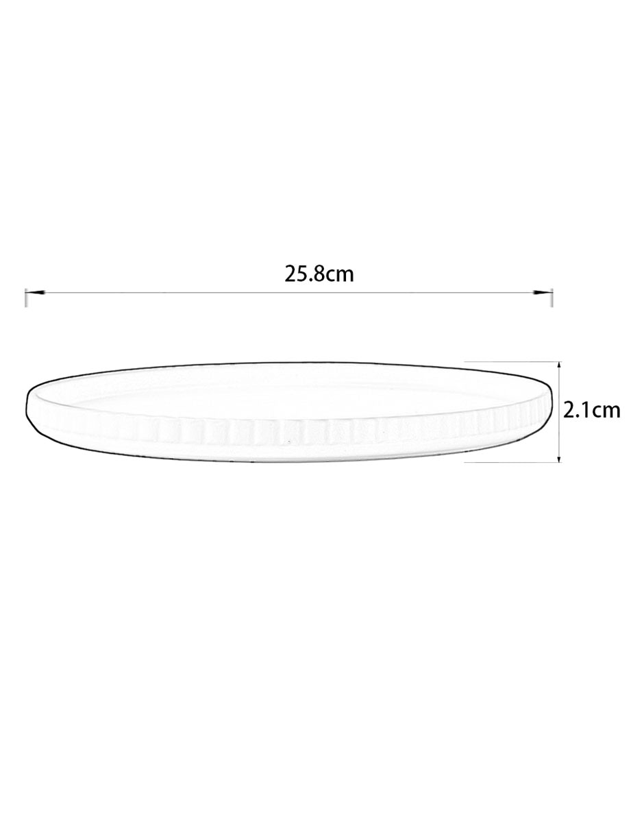 PLATO TRINCHE REDON, 26 CM, GRIS CLARO