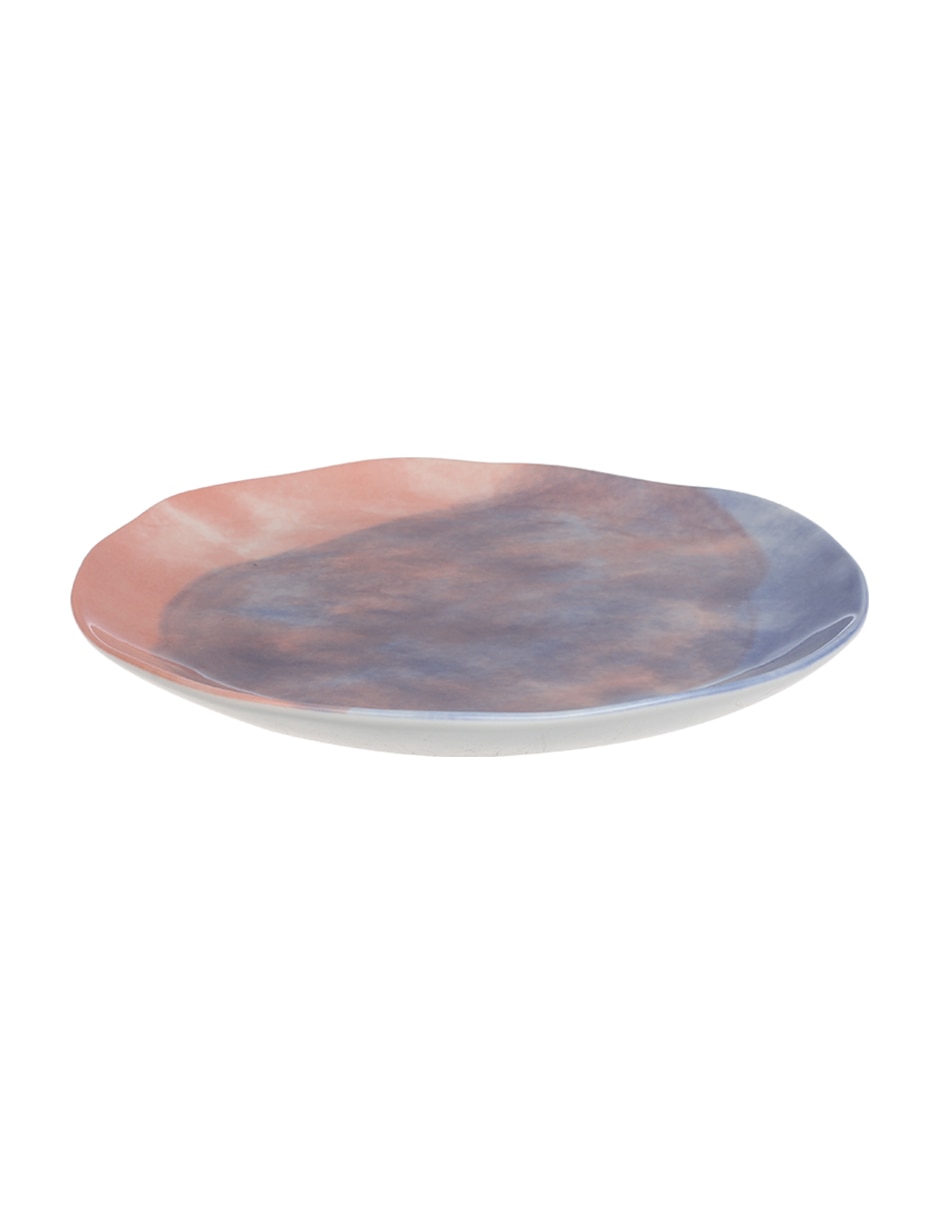 Plato ensalada Watercolor Sunset de porcelana 2