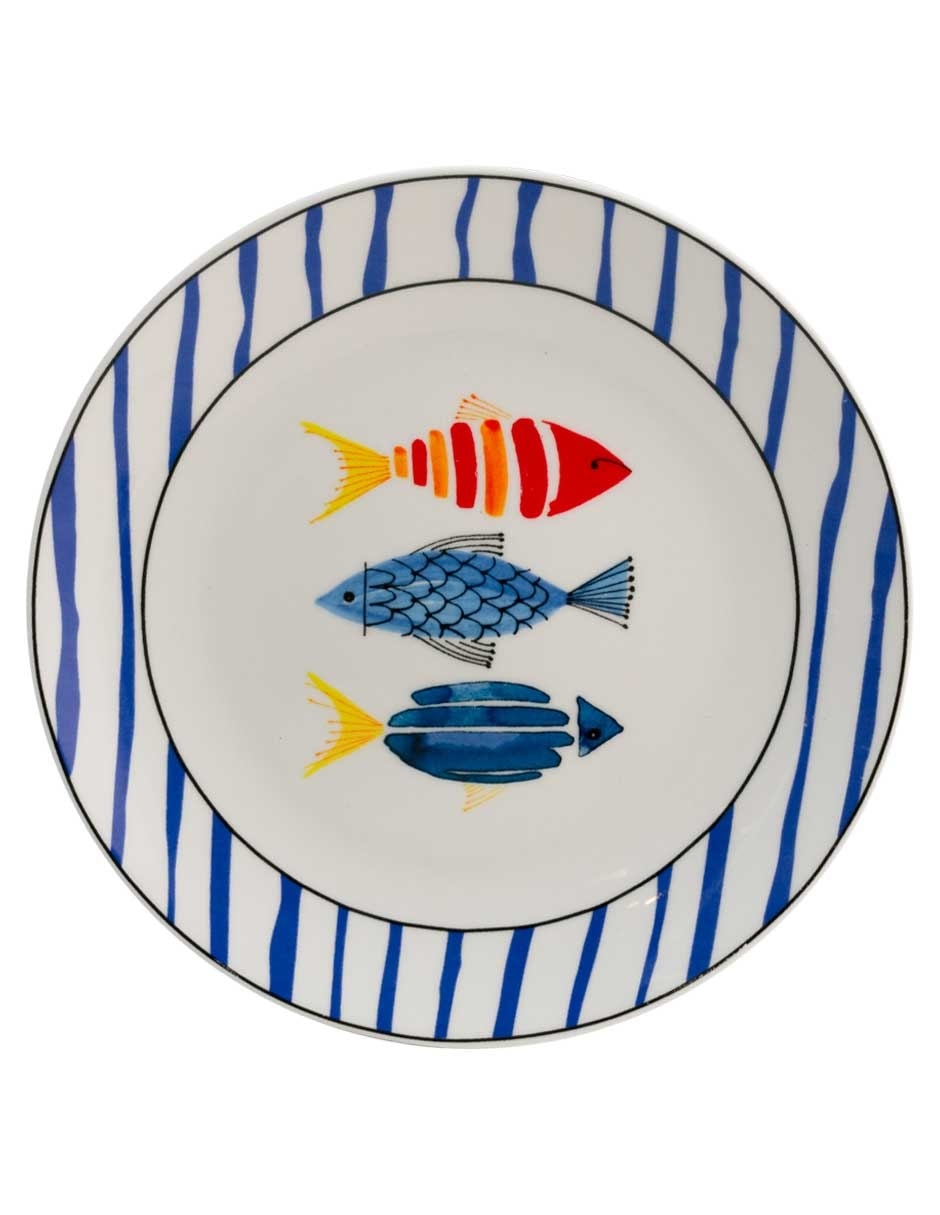 Plato trinche Mediterraneo de porcelana