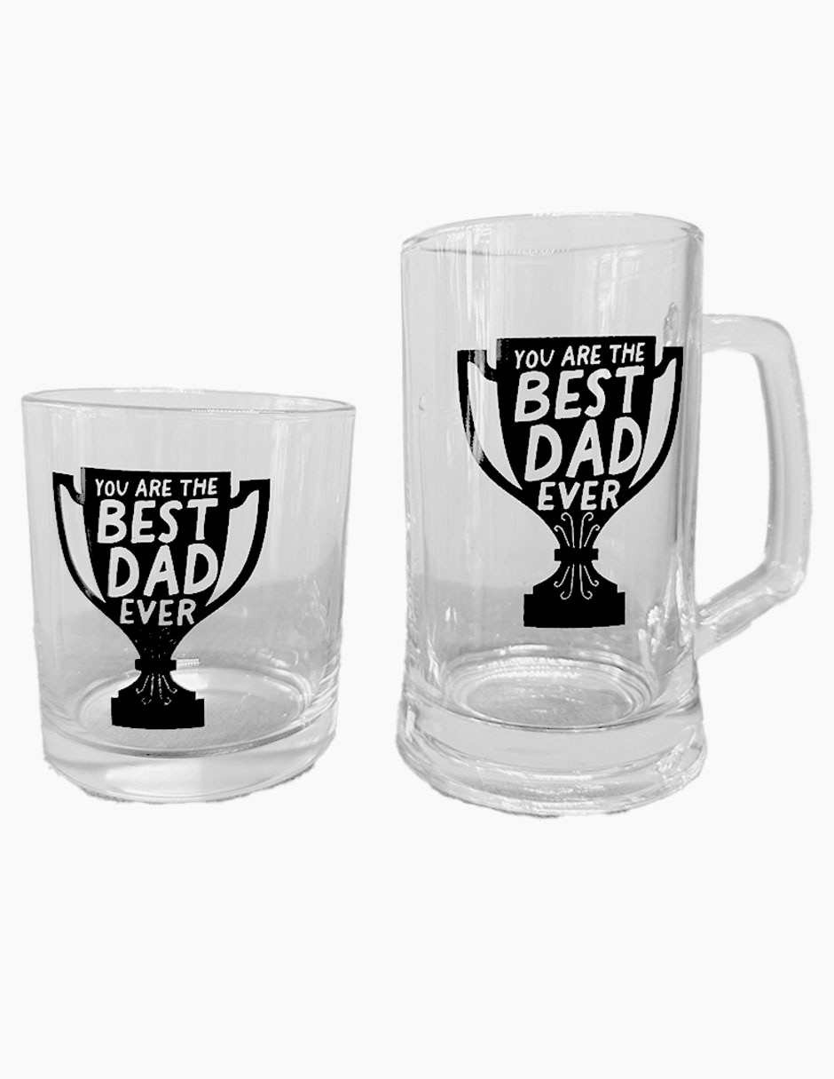 Set de vasos cerveceros Cool Dad de vidrio con 2 piezas