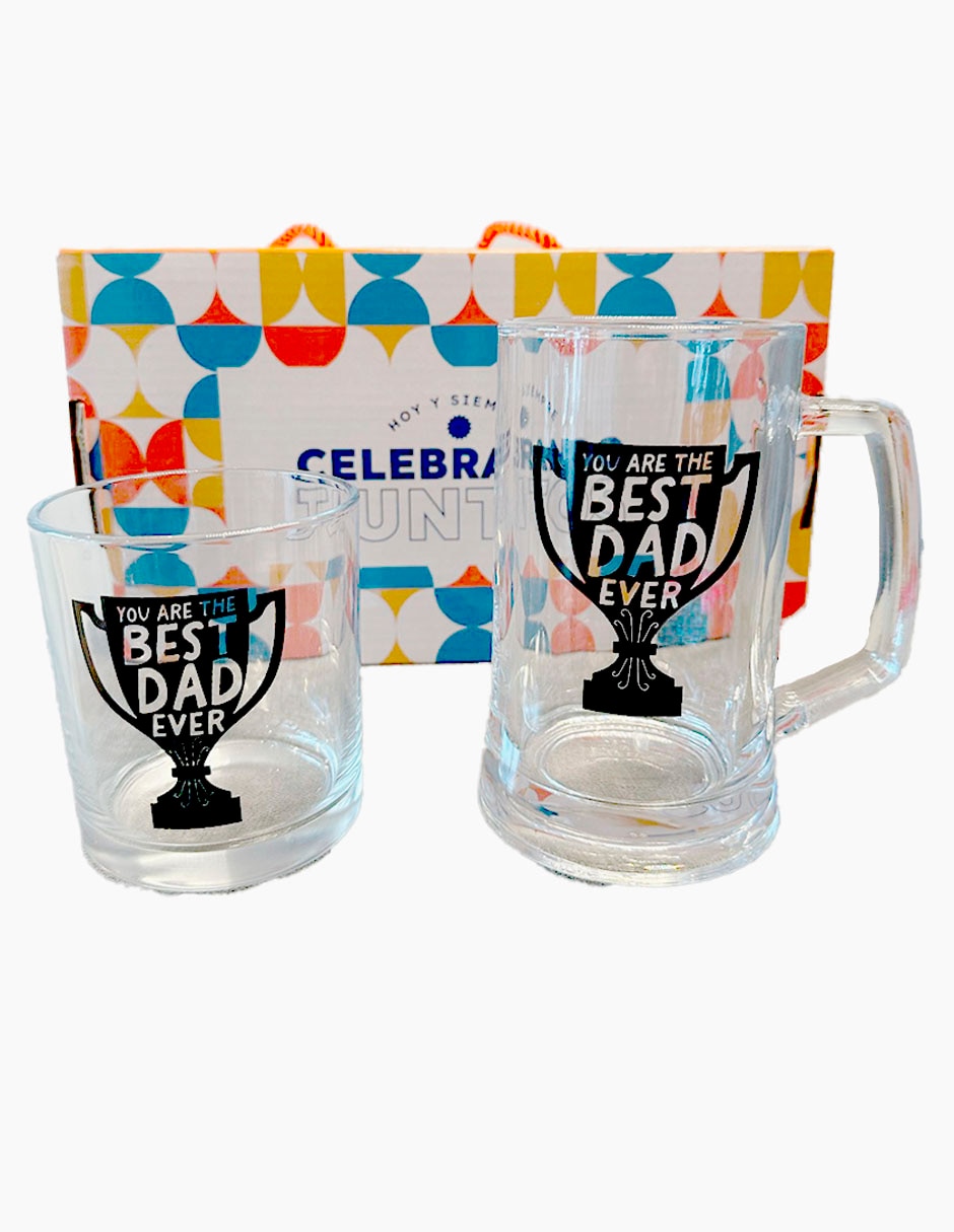 Set de vasos cerveceros Cool Dad de vidrio con 2 piezas 9