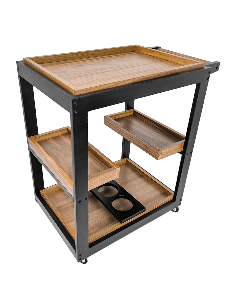 Carro de servicio áreas múltiples madera 3