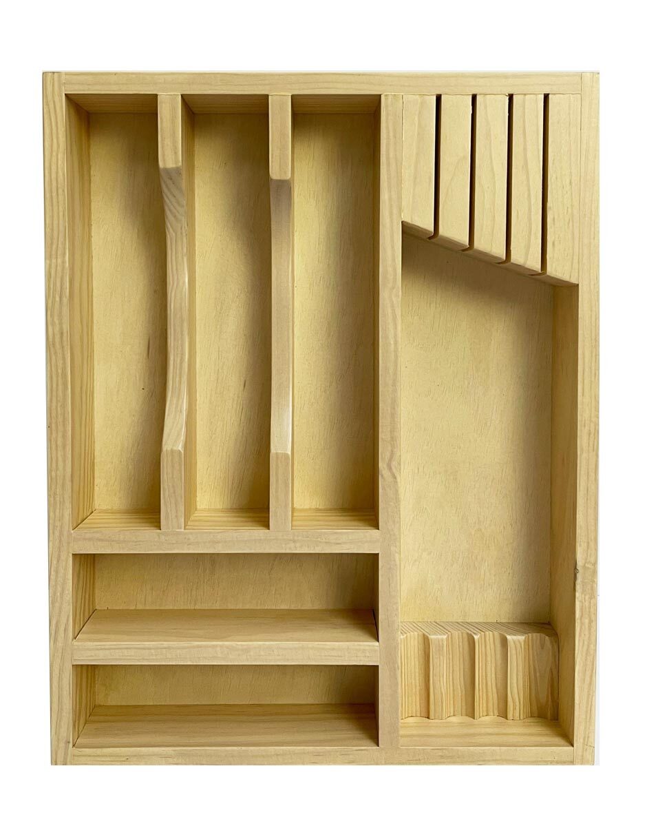 Porta cubiertos organiza cubiertos de madera