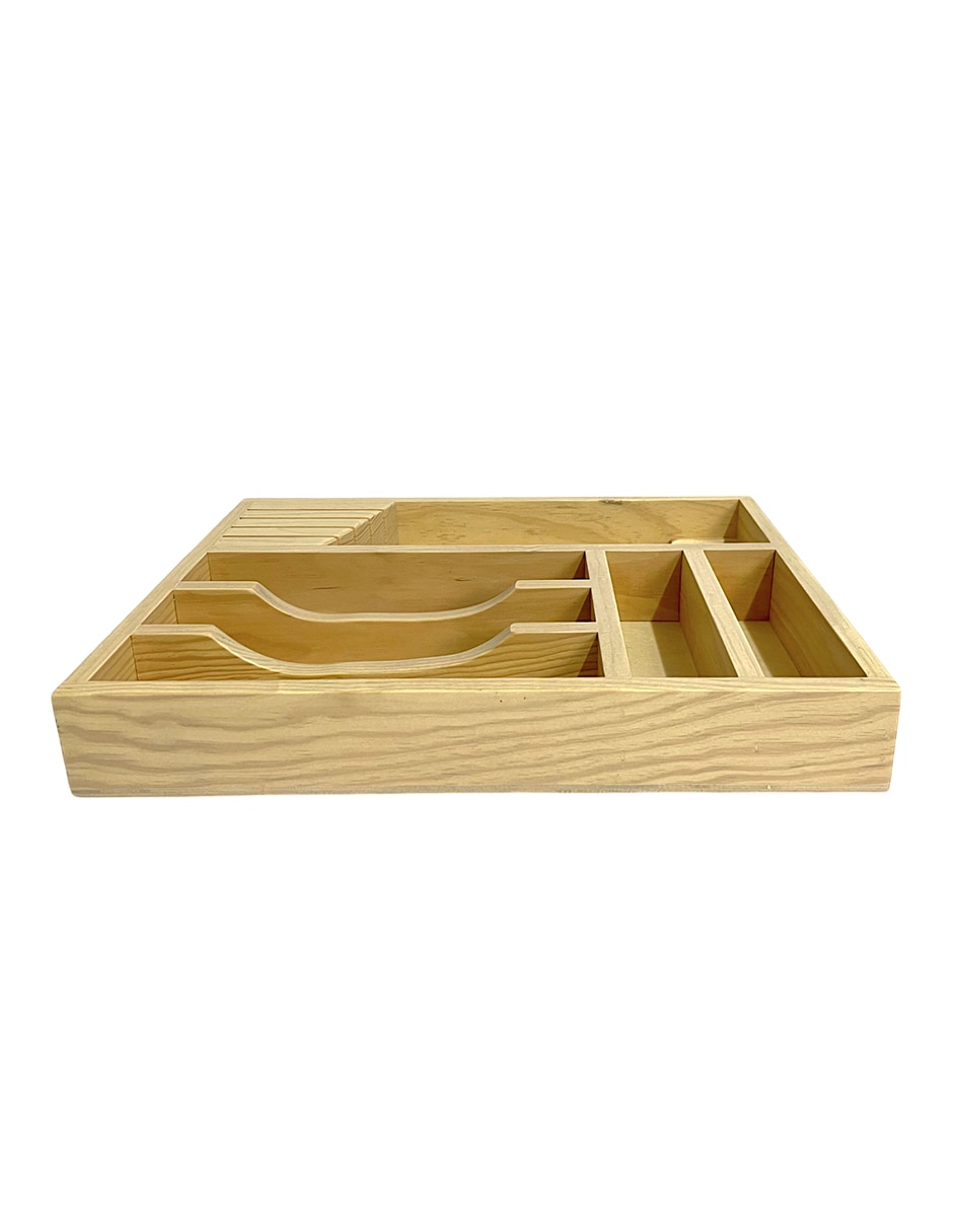 Porta cubiertos organiza cubiertos de madera 7