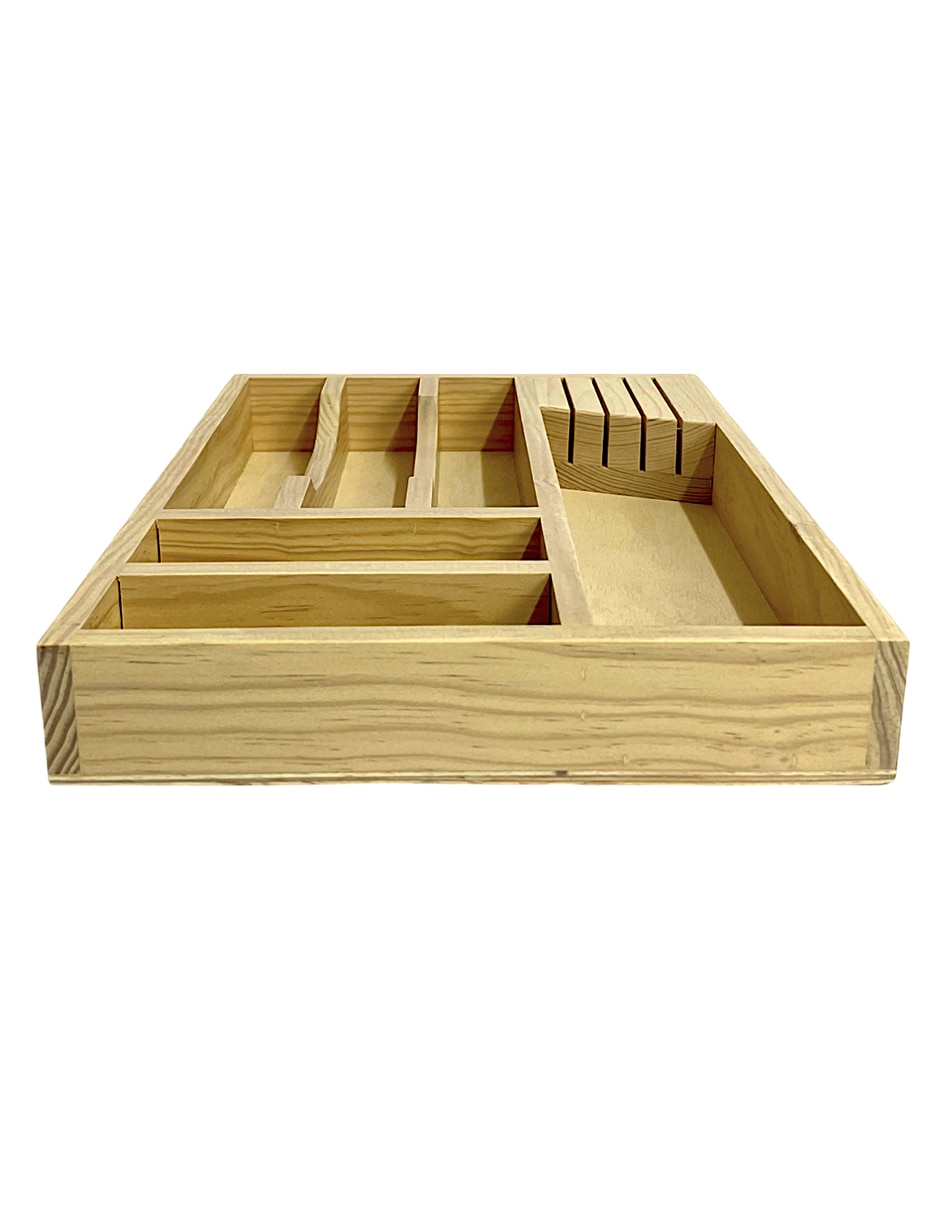Porta cubiertos organiza cubiertos de madera 8