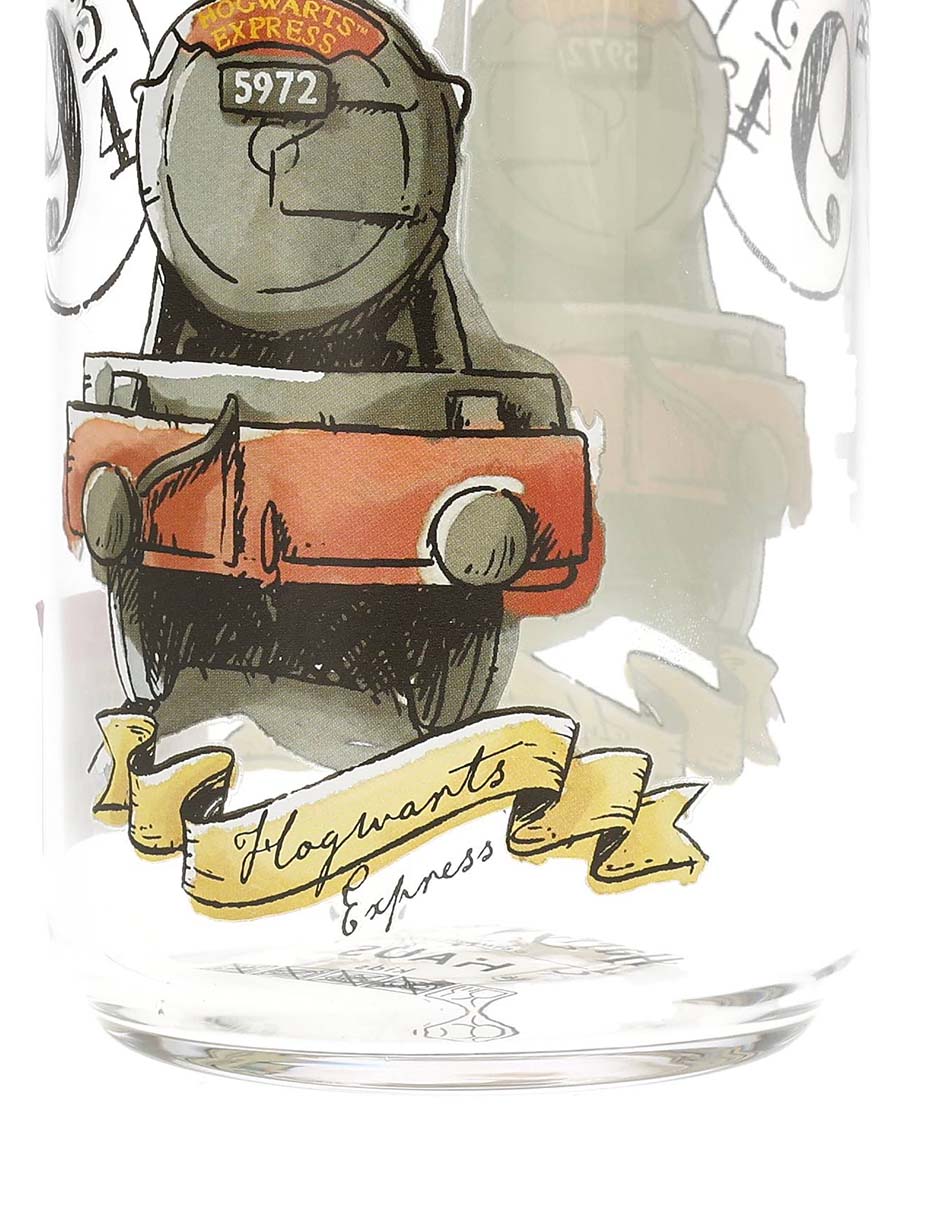 Vaso con tapa y popote Harry Potter de Vidrio con 3 piezas 3