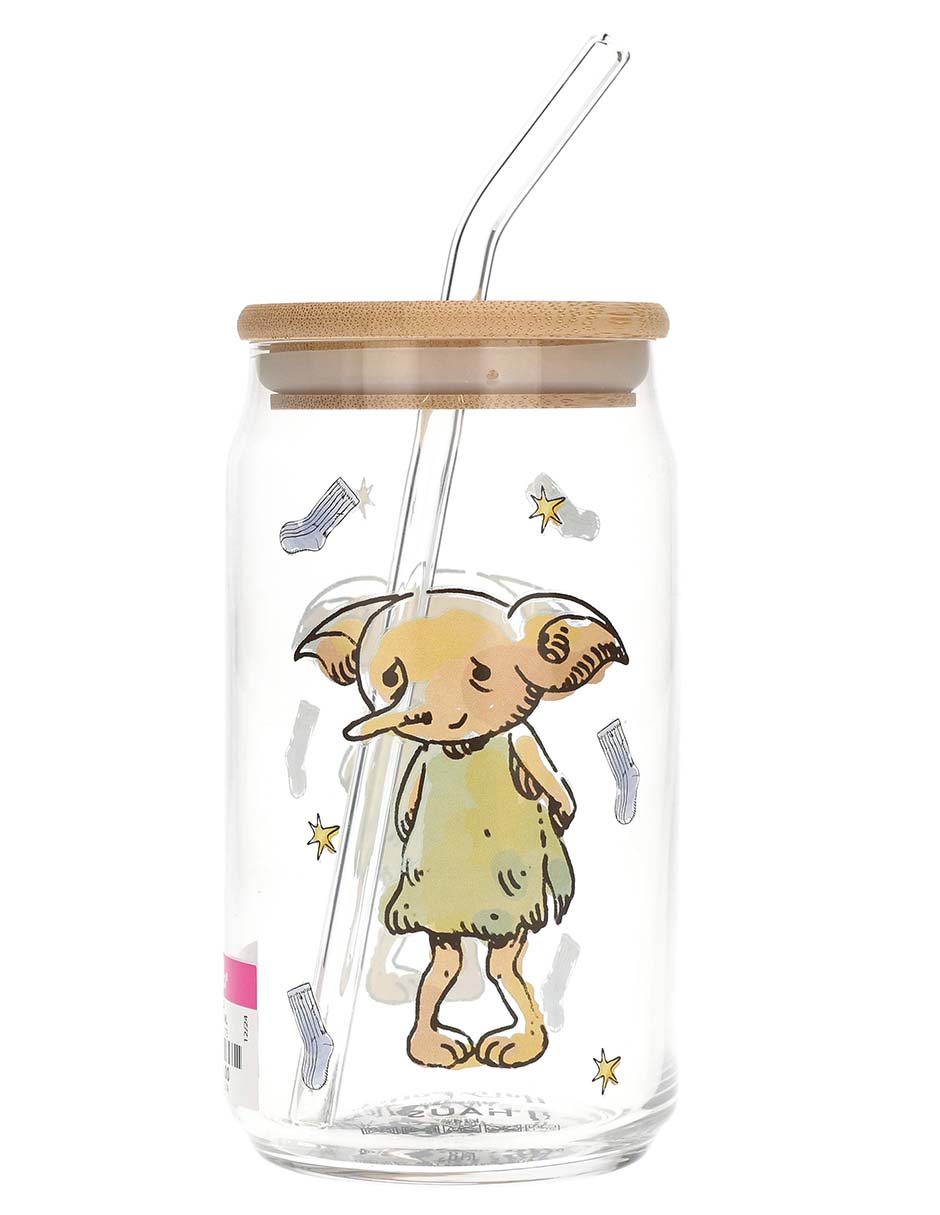 Vaso con tapa y popote Harry Potter de Vidrio con 3 piezas Vaso con tapa y popote Harry Potter de Vidrio con 3 piezas