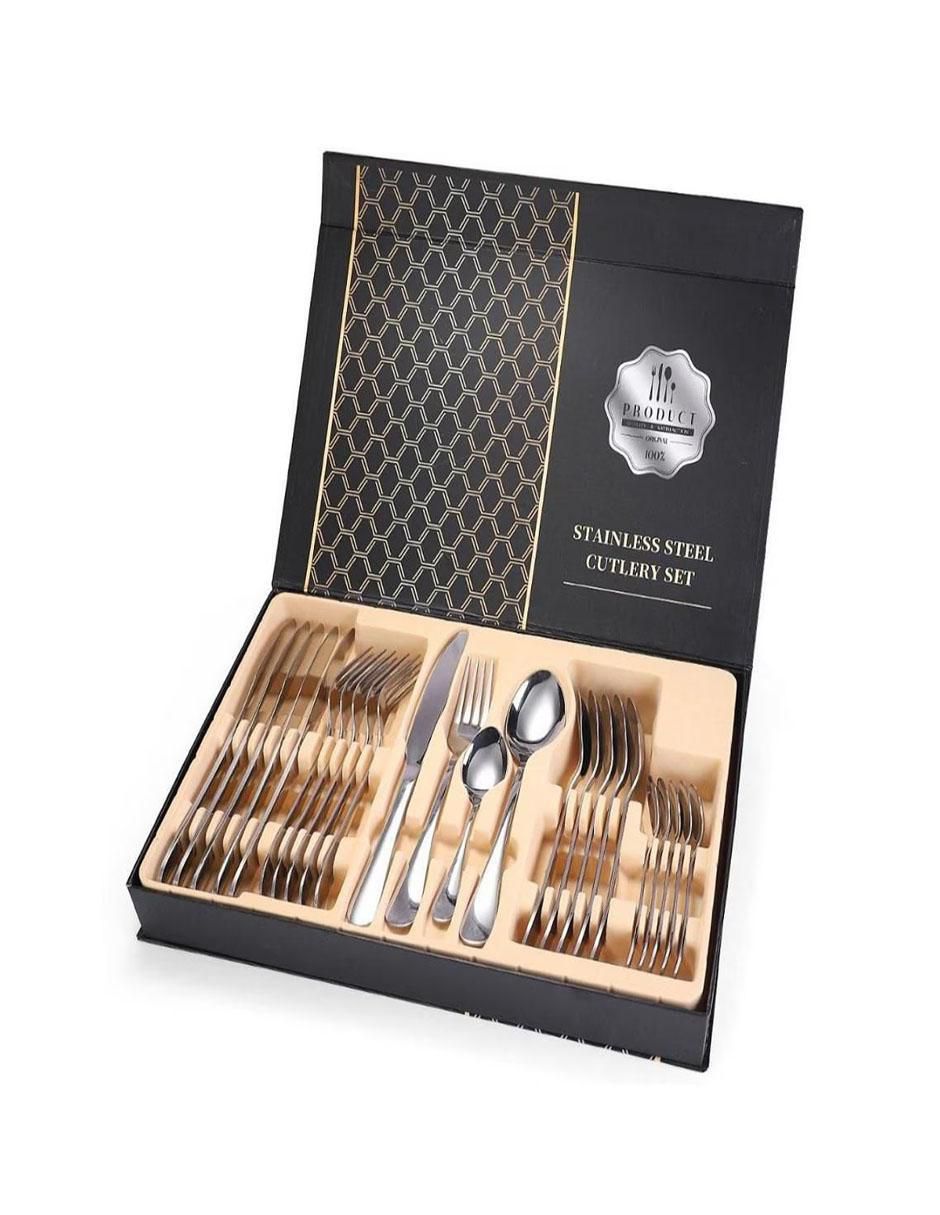 Set cubiertos de acero inoxidable 24 piezas 2