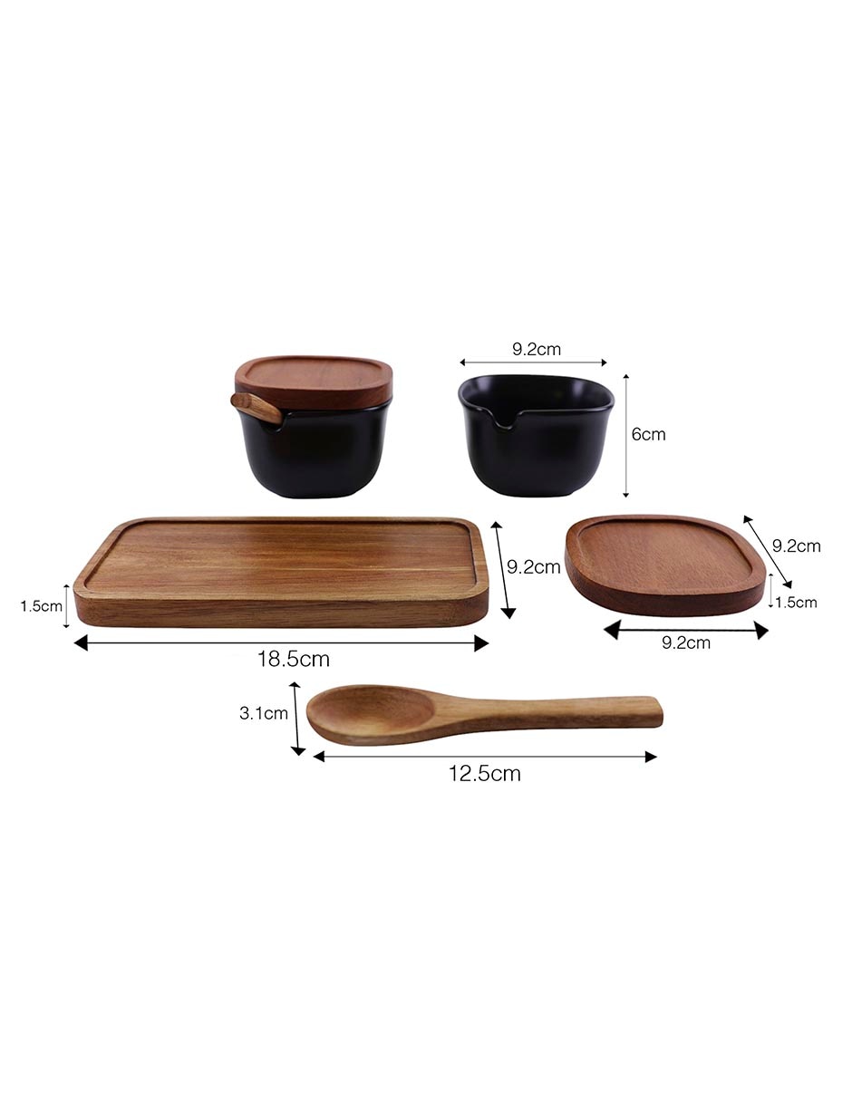 Set de especieros estante Acai & Glass 8