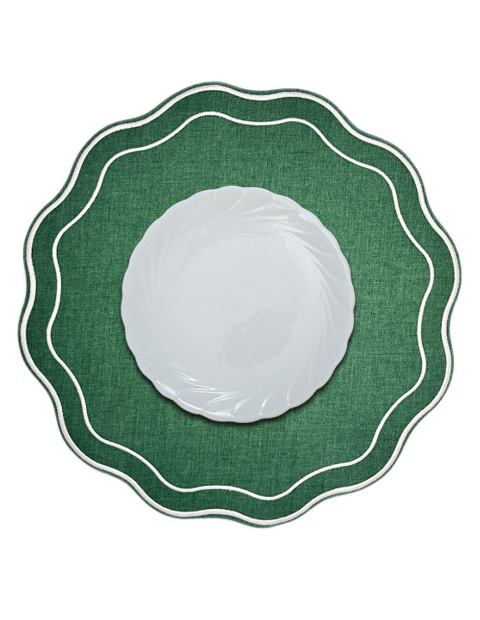 Mantel individual irregular de poliéster