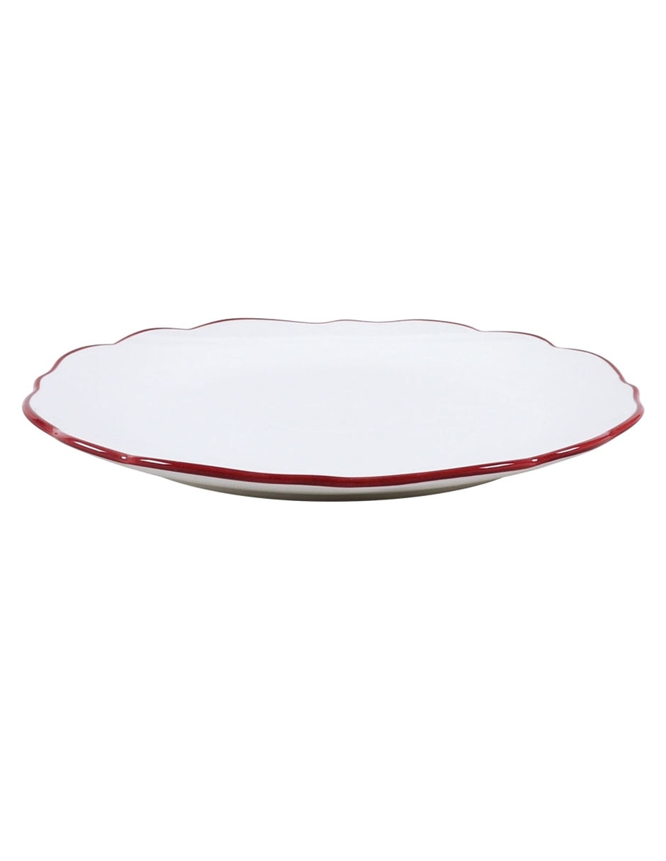 Plato trinche Flor Tulip de stoneware