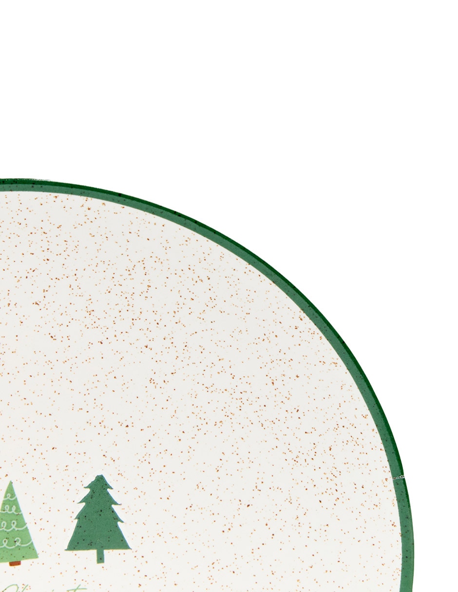 Plato ensalada navideño Christmas Trees de stoneware 3