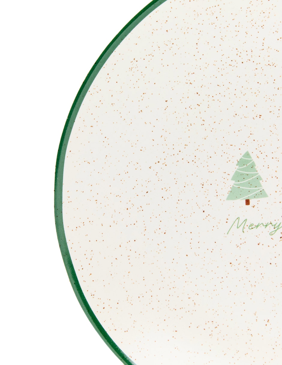 Plato ensalada navideño Christmas Trees de stoneware 4