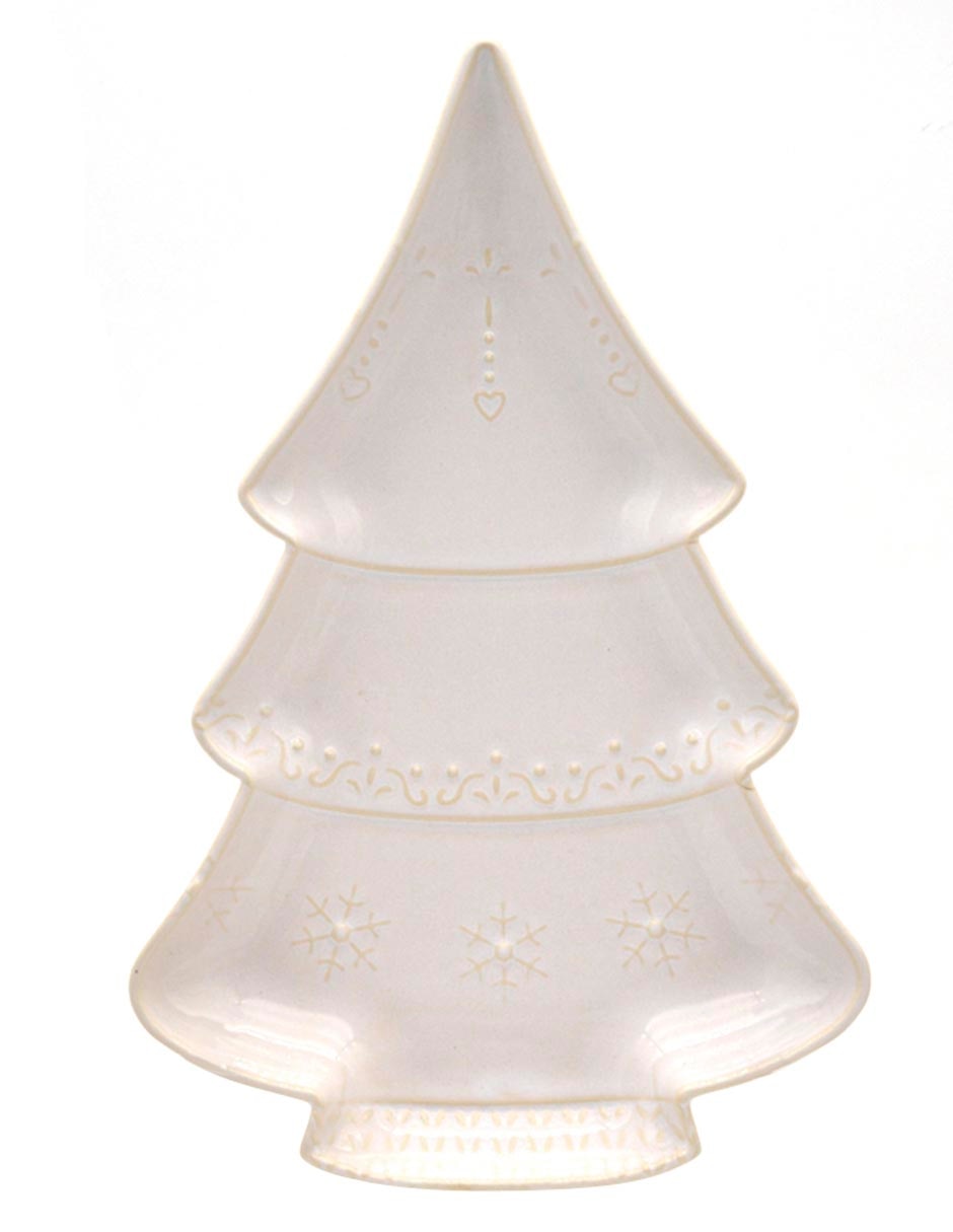 Platón navideño de stoneware