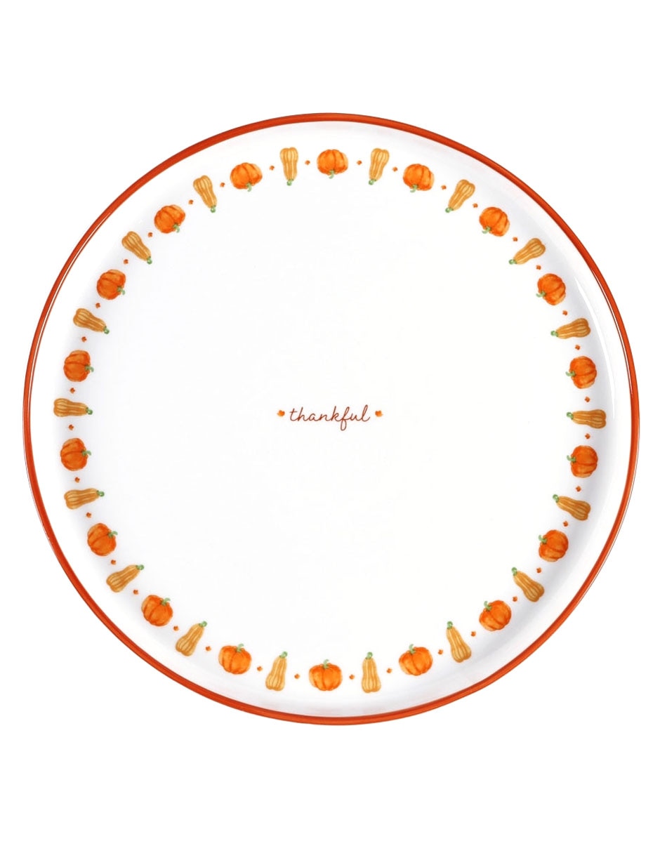 Plato trinche Harvest Pumpkins de stoneware