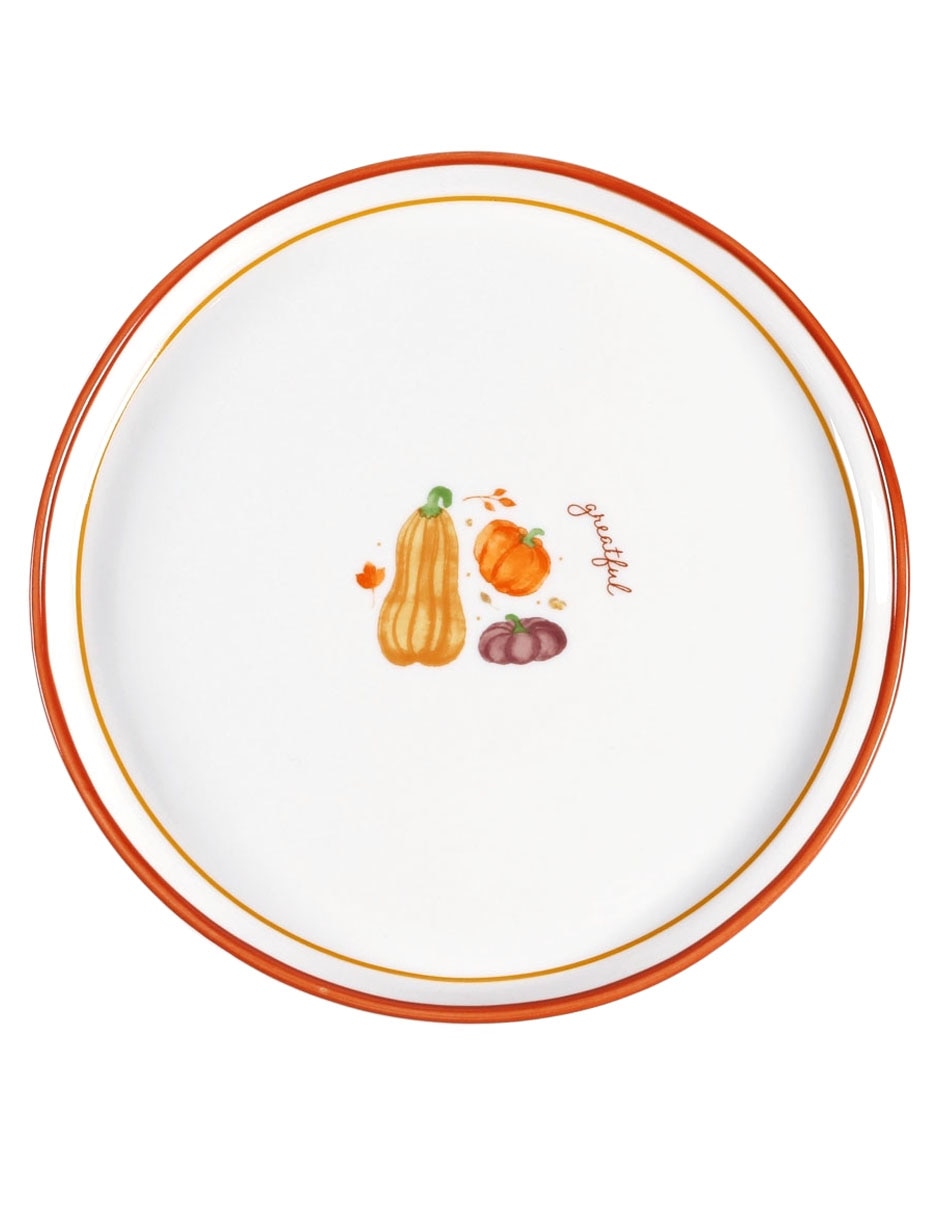 Plato ensalada Harvest Pumpkins de stoneware