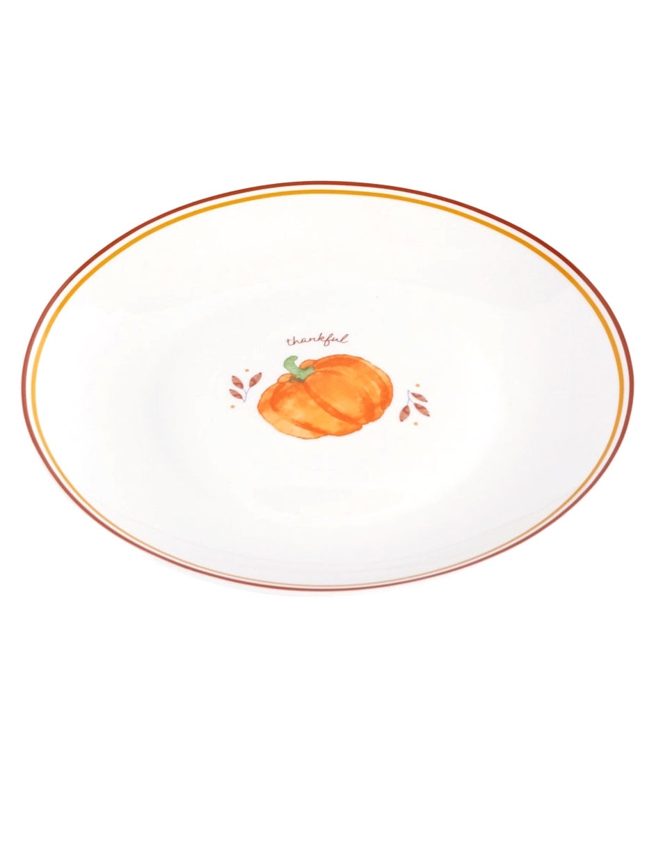 Plato ensalada Harvest Pumpkins de stoneware 2