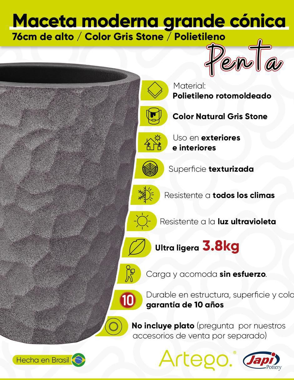 Maceta artego ultra ligera japi "de" plástico "con" no