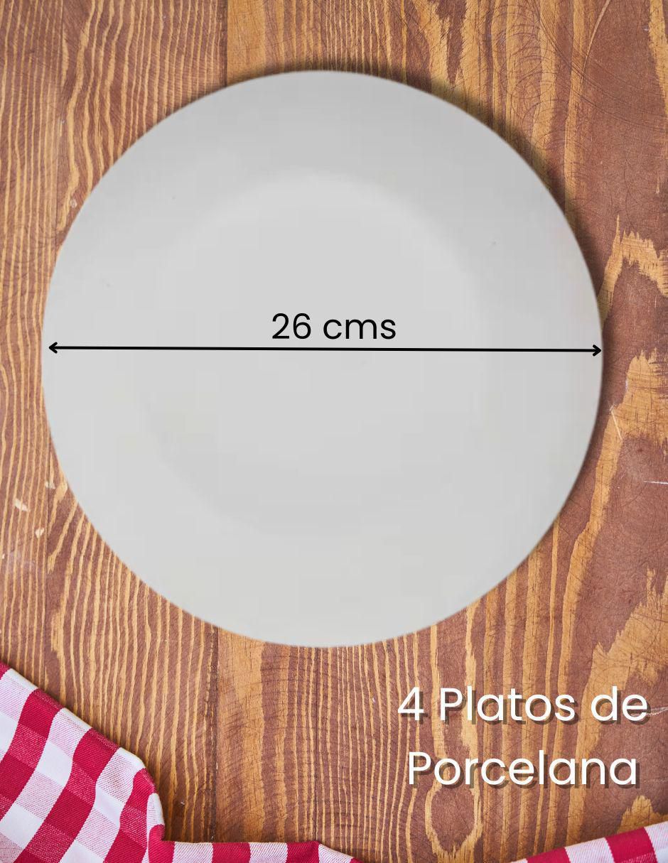 Set platos trinche de porcelana 4 piezas 4