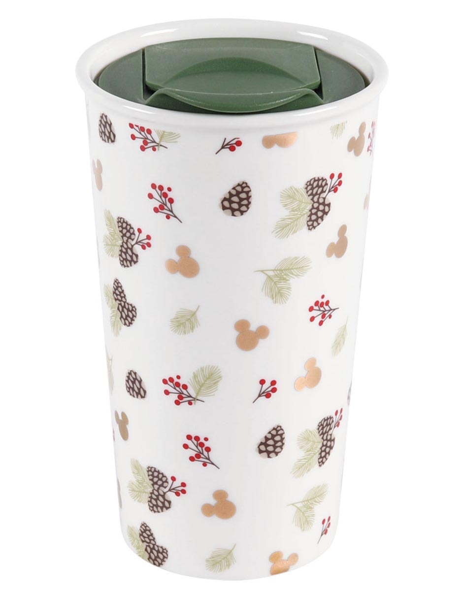 Termo de cerámica Disney Navidad con tapa push pull 350 ml 2