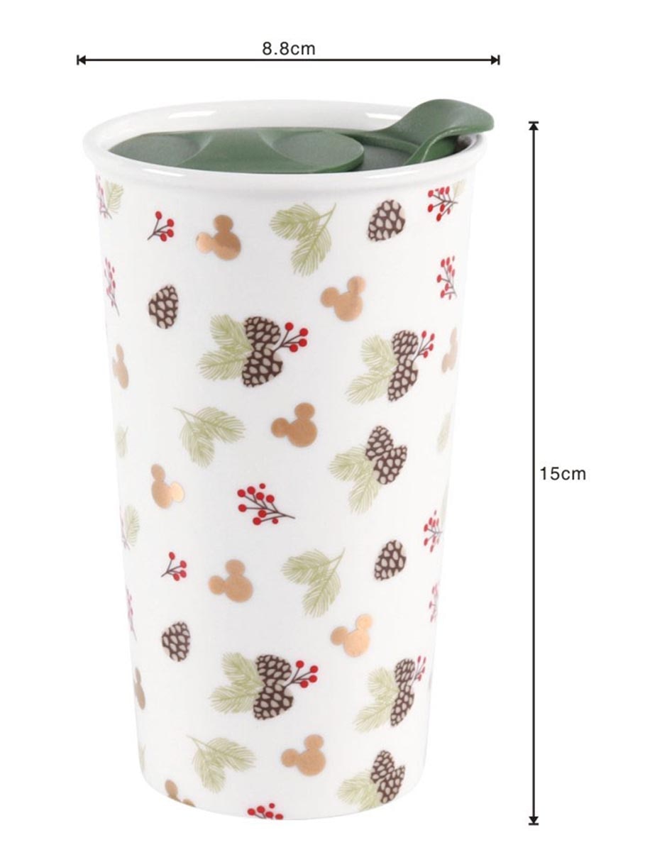 Termo de cerámica Disney Navidad con tapa push pull 350 ml 5