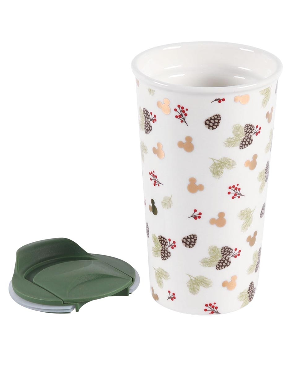 Termo de cerámica Disney Navidad con tapa push pull 350 ml 3