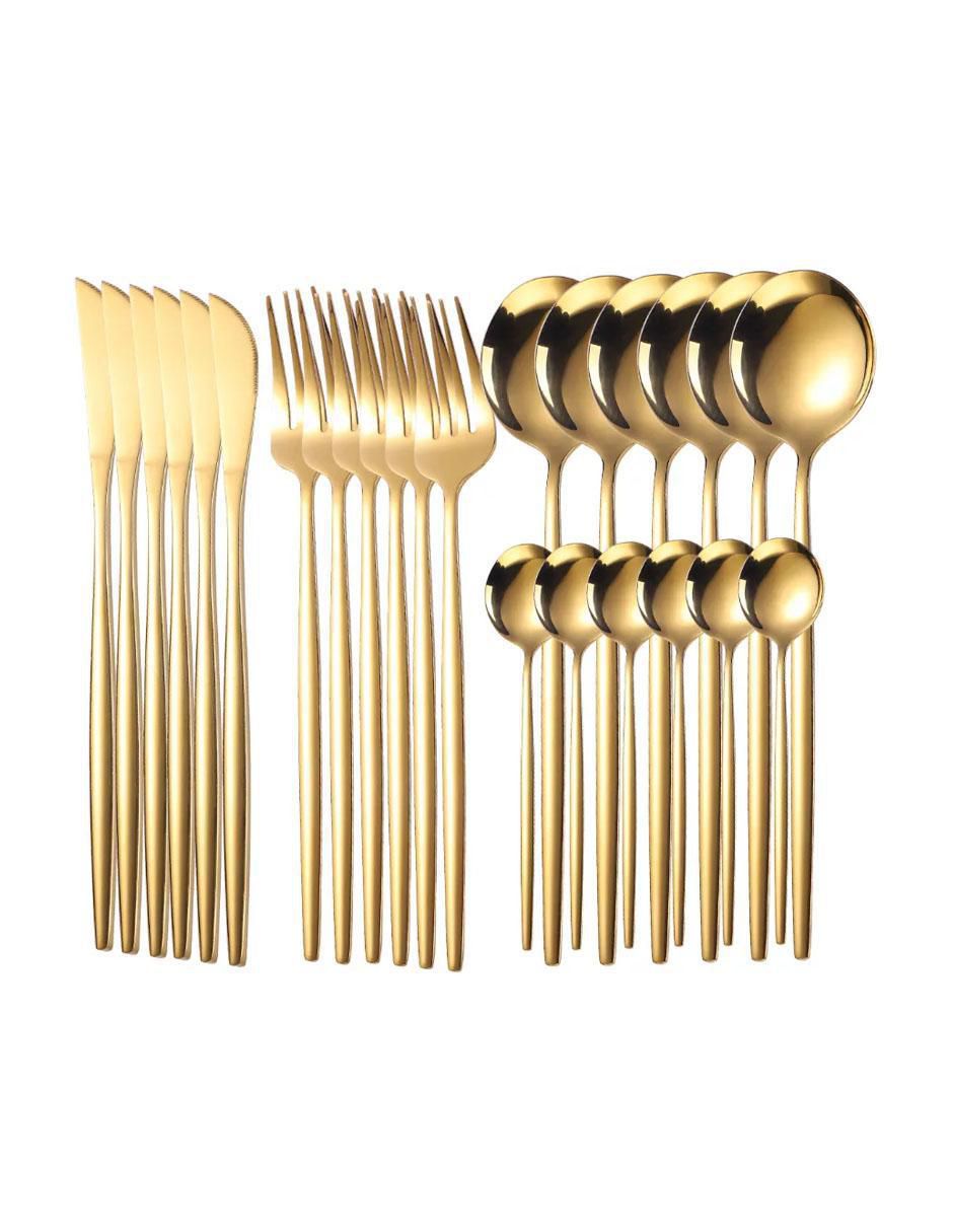 Set cubiertos de acero inoxidable 24 piezas Set cubiertos de acero inoxidable 24 piezas