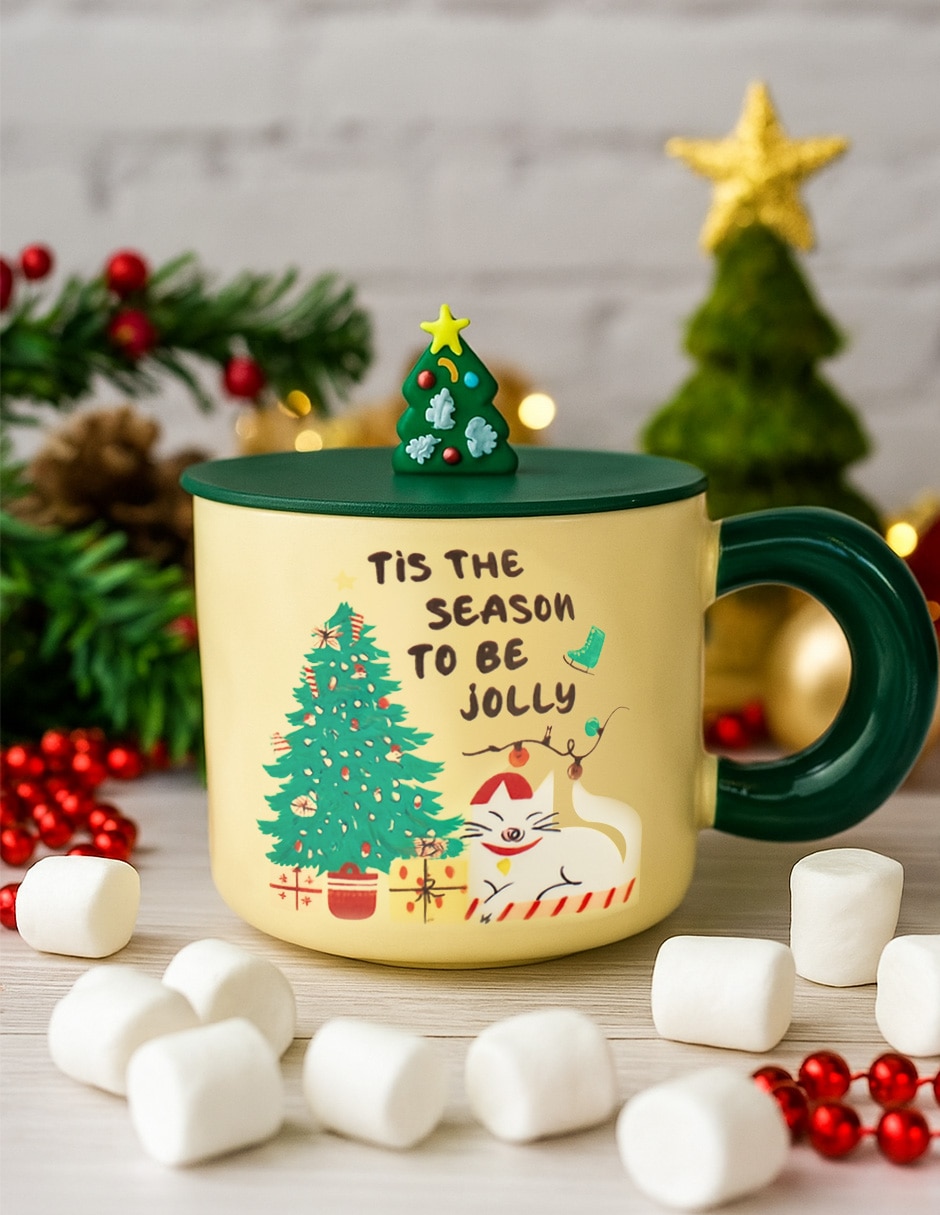 Taza navideña con tapa Wishes 2 piezas 4