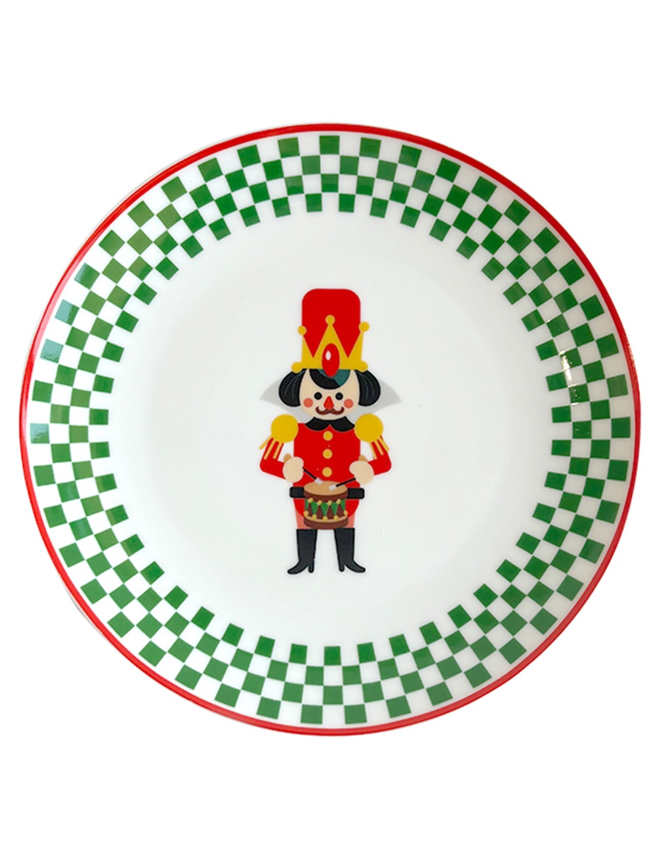 Plato postre navideño Nutcracker de porcelana