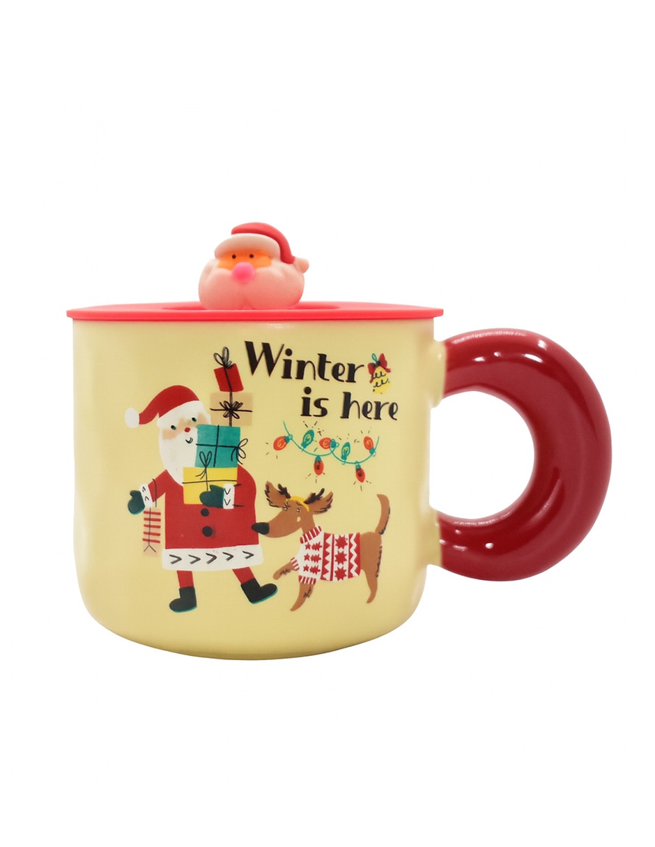Taza navideña con tapa Wishes Taza navideña con tapa Wishes
