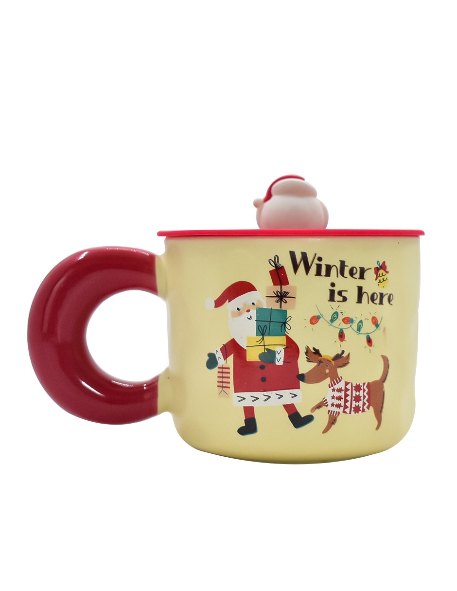 Taza navideña con tapa Wishes 2