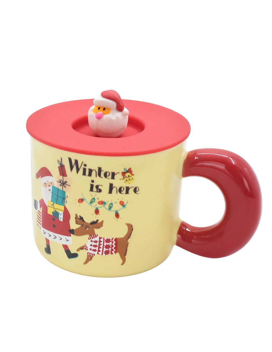 Taza navideña con tapa Wishes 3