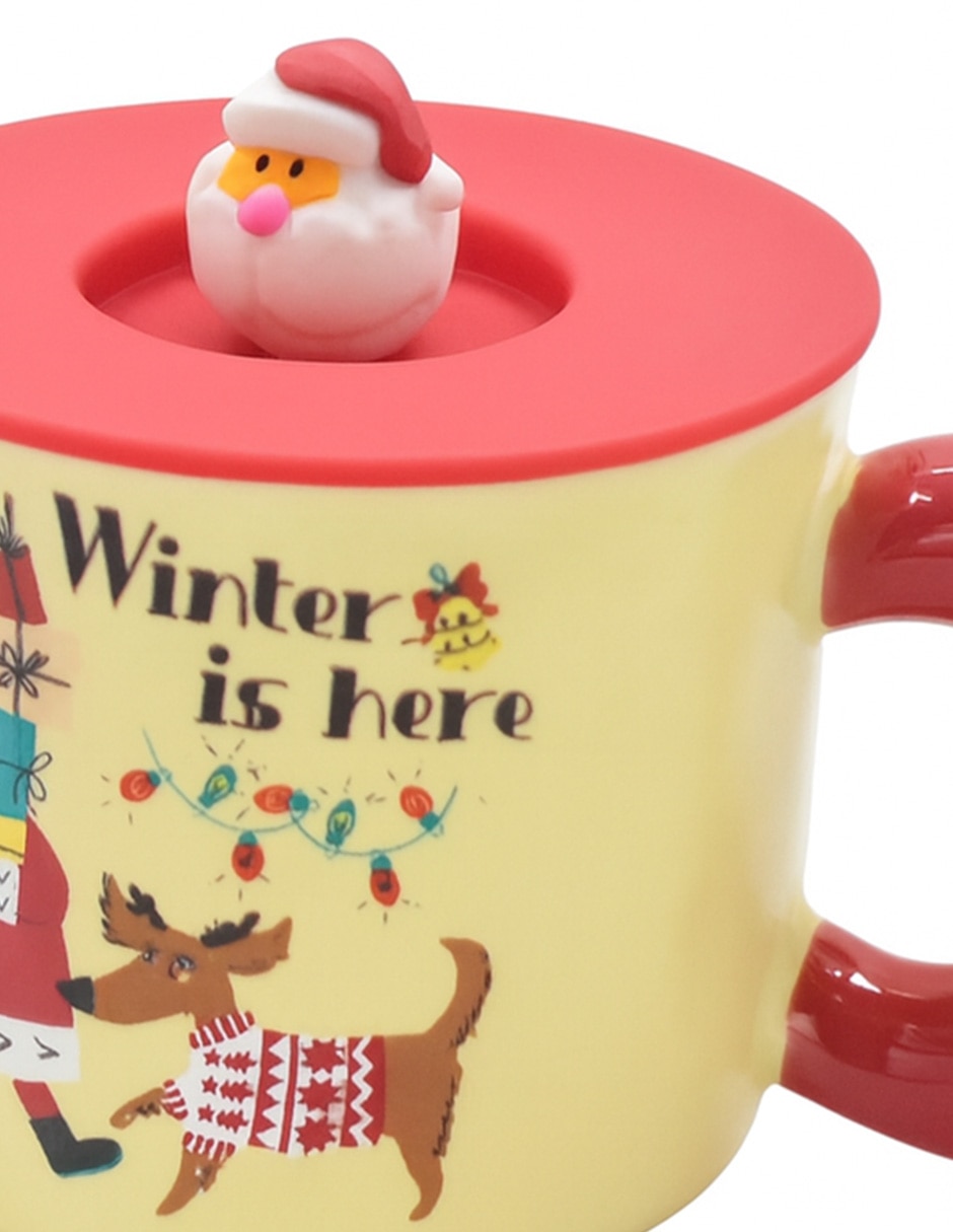 Taza navideña con tapa Wishes 4