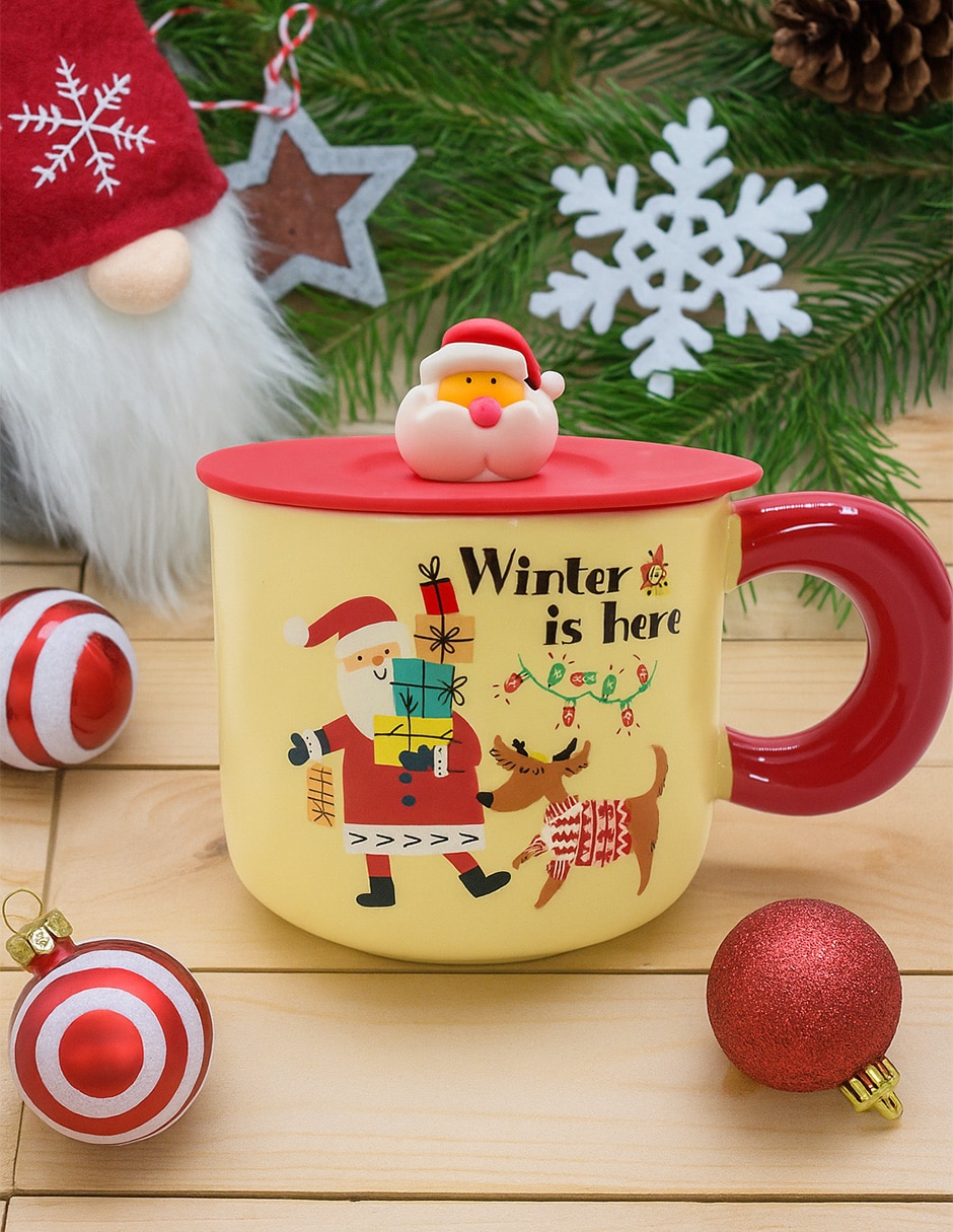 Taza navideña con tapa Wishes 5