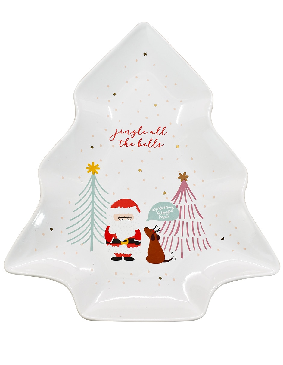 Charola decorativa navideña de porcelana 2