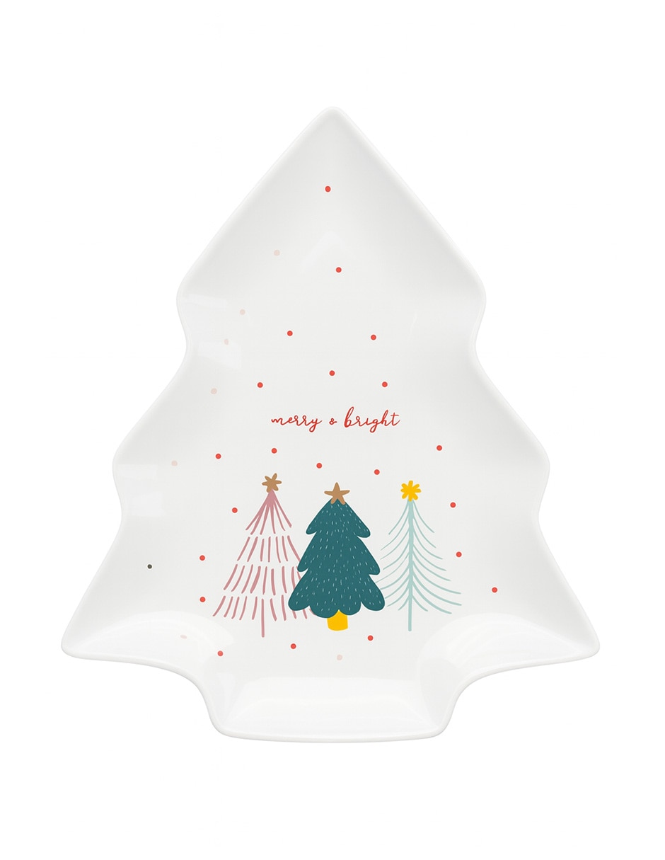 Charola decorativa navideña de porcelana 3