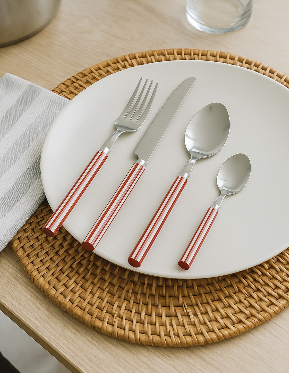 Set cubiertos Lugano de acero inoxidable 16 piezas 4