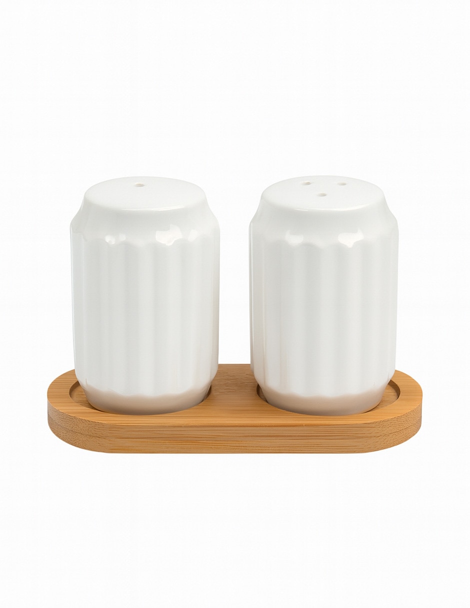 Salero y pimentero de porcelana