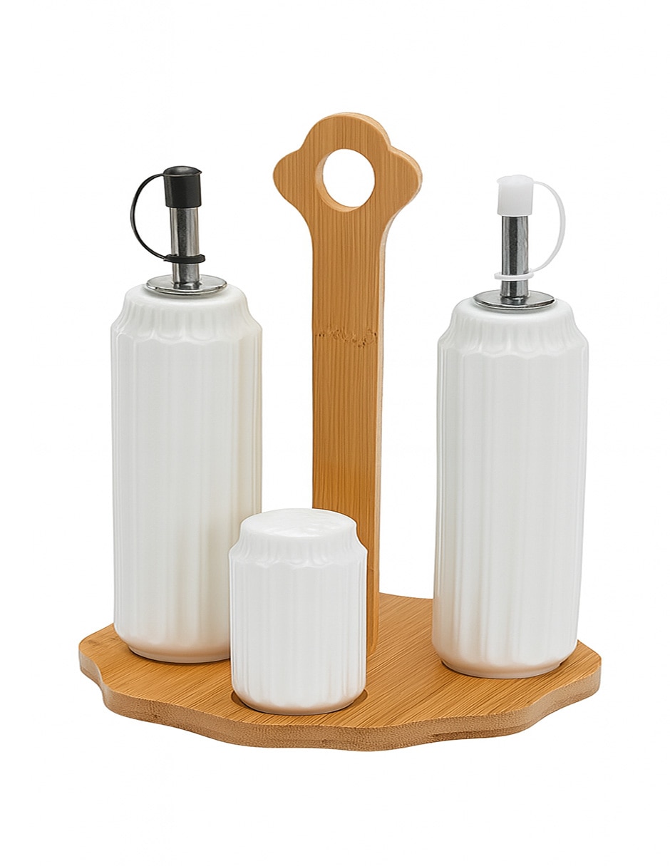 Set de aceite y vinagre de porcelana