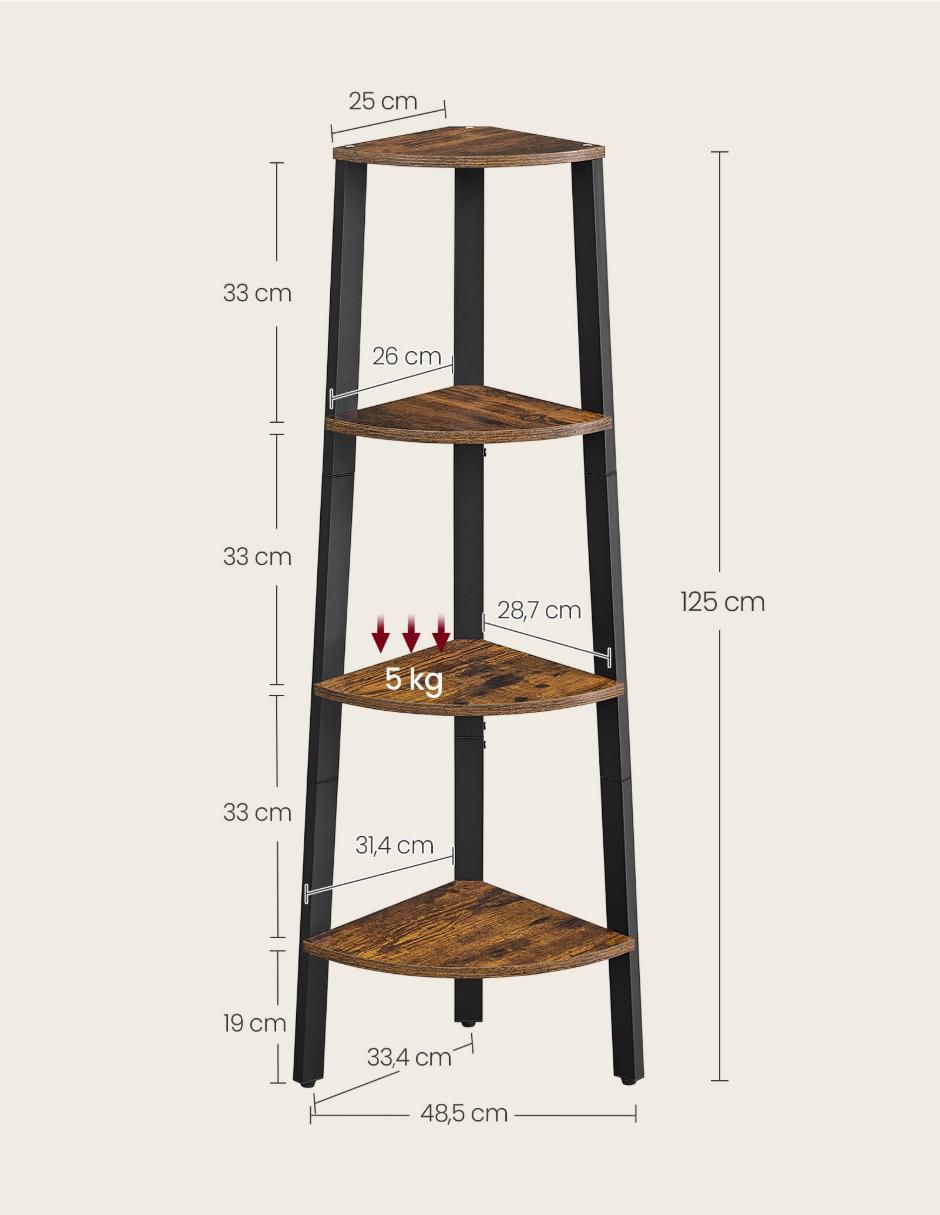 Estante de madera con metal Barnet MLLS34X 4