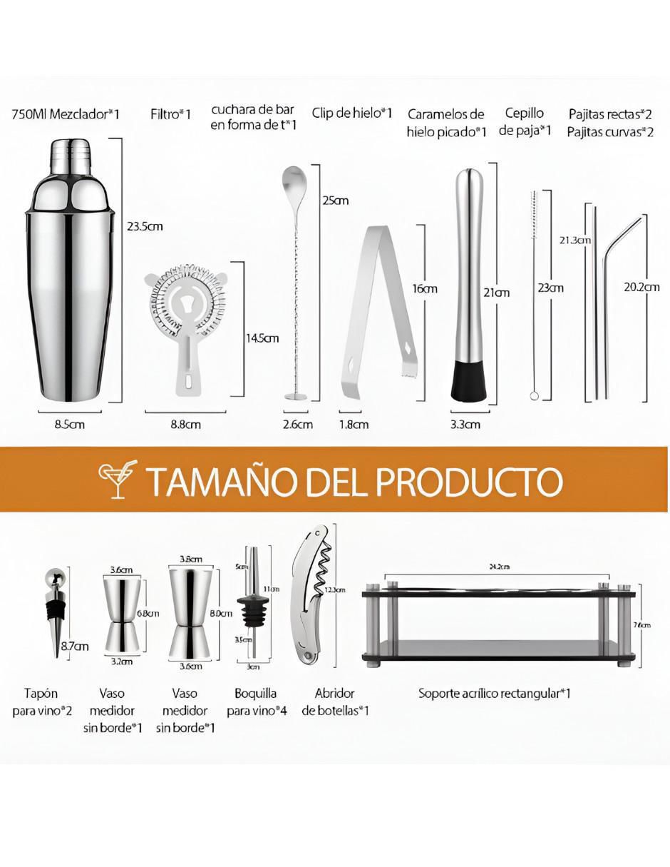 Set cocteles Xtllar de acero inoxidable 5